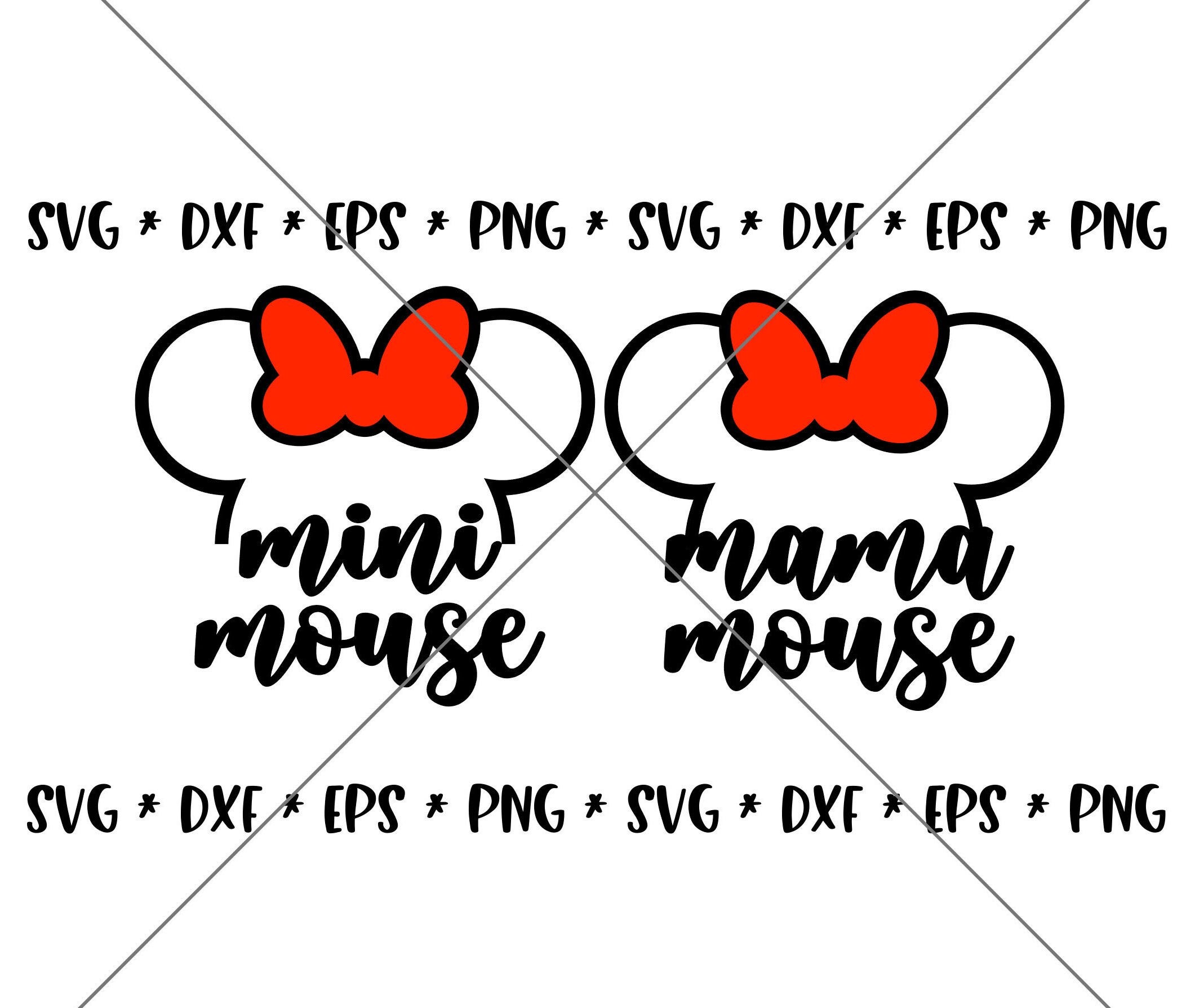 SALE!! Mini Mouse, Mama Mouse SVG, Disney svgs, DXF, eps, png Instant Download File, Disney World Family Trip svg, Disney svgs--MT10