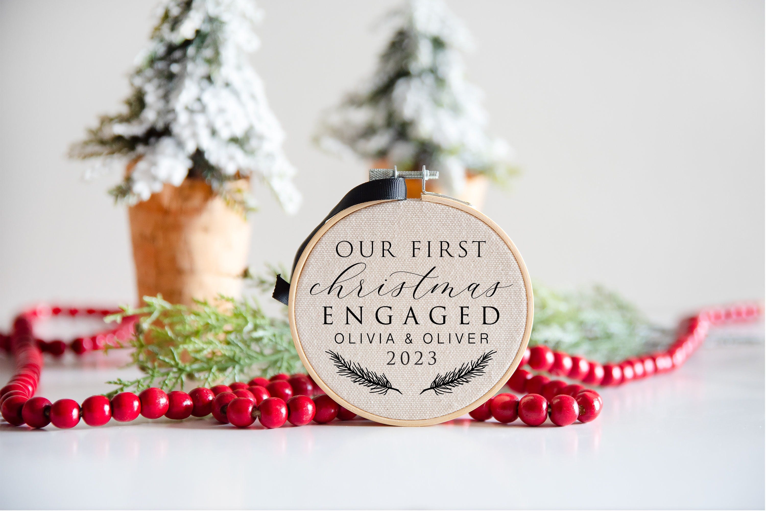 Our First Christmas Engaged 2023 SVG - Christmas Engagement Svg, Ornament Svg, Christmas 2023 Svg, Cut File