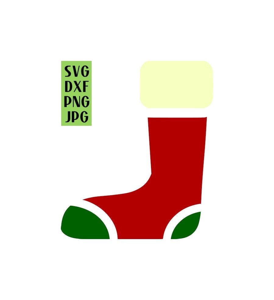 Christmas Stocking SVG, Holiday Sock SVG, Decoration SVG, Digital Download, Instant Download, Cut File, Clip Art, Svg Dxf Png Jpeg Files