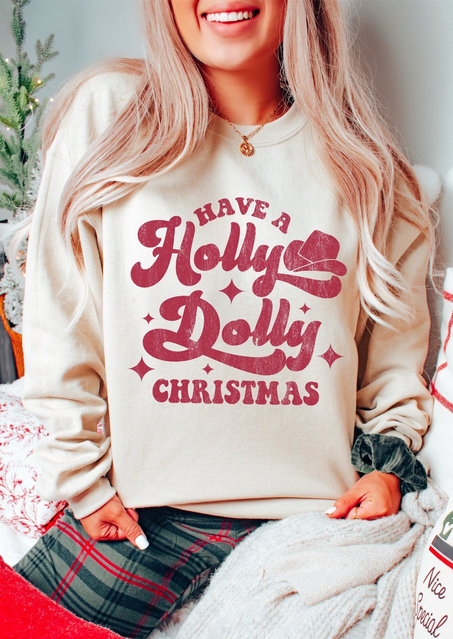 Have a Holly Dolly Christmas Sweatshirt, Country Christmas Sweater, Western Christmas Outfit, Cowgirl Christmas Sweater, Gift for Her