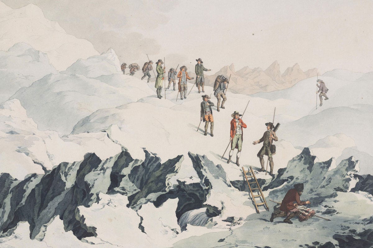 La discesa di Saussure dal Monte Bianco - public domain