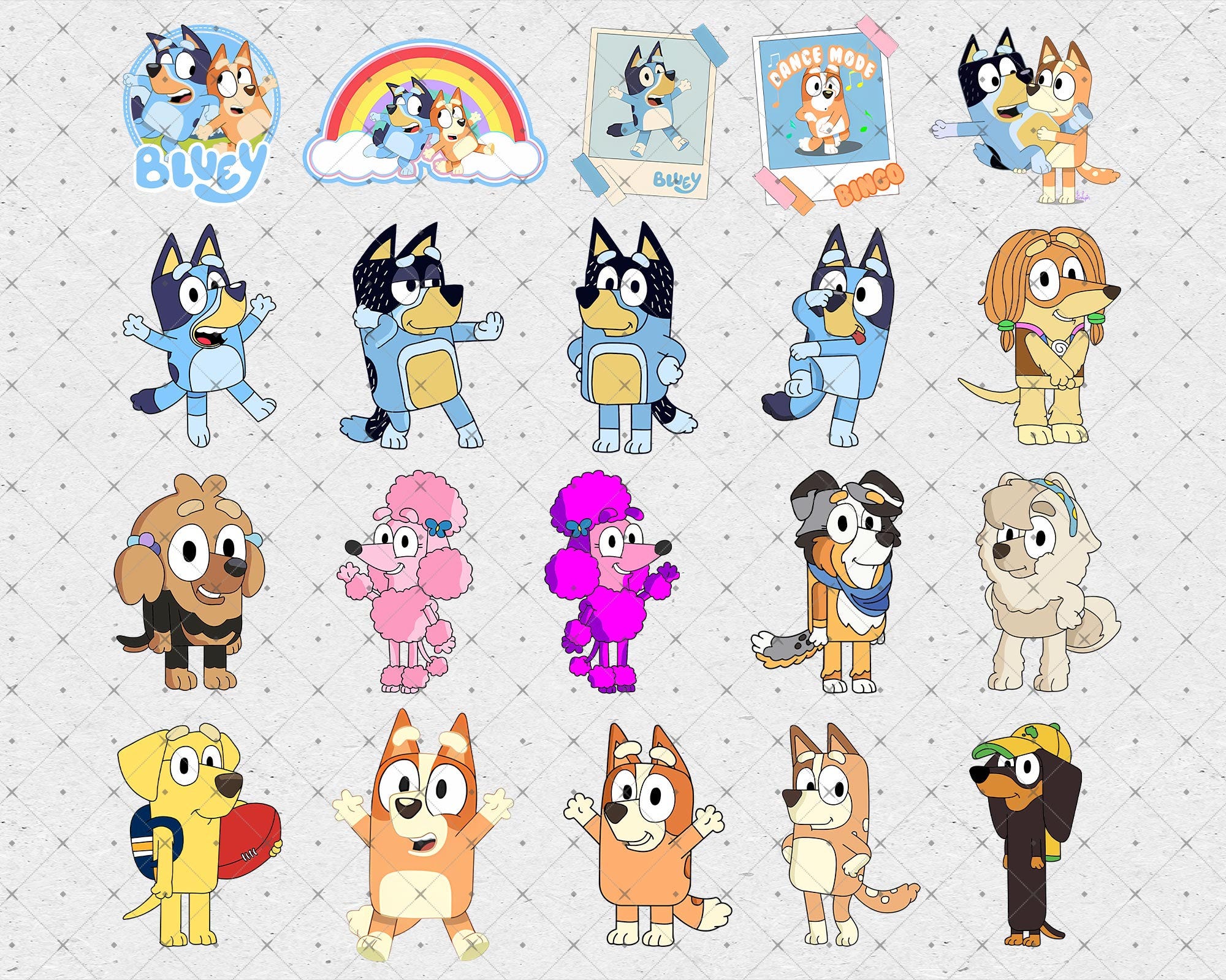 Bluey Characters png, Bluey PNG, Bluey Bingo, Bluey Bundle, Bluey Shirt, Bluey Dad Shirt