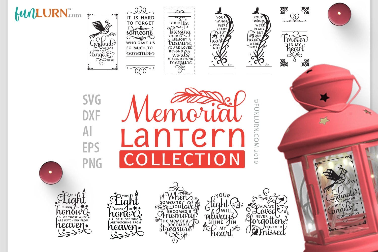 Memorial Lantern Collection, in loving memory svg, Memorial Ornament svg,Personalize, remembrance svg, Christmas Lantern svg, stone, Bundle