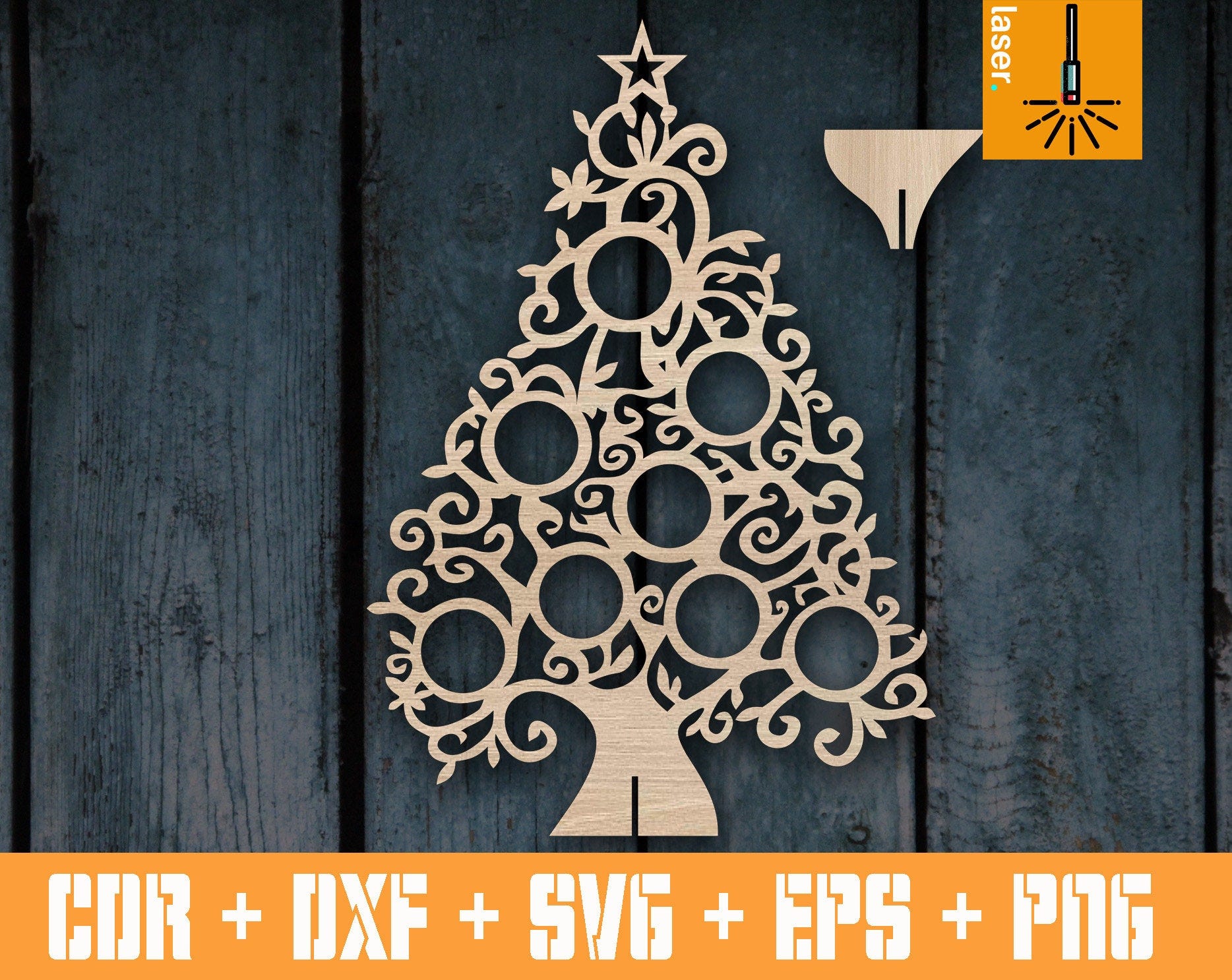 Christmas tree files for Laser | Cnc vector standing Christmas tree | CNC plans | CNC router files | Christmas decoration | Vector for cnc