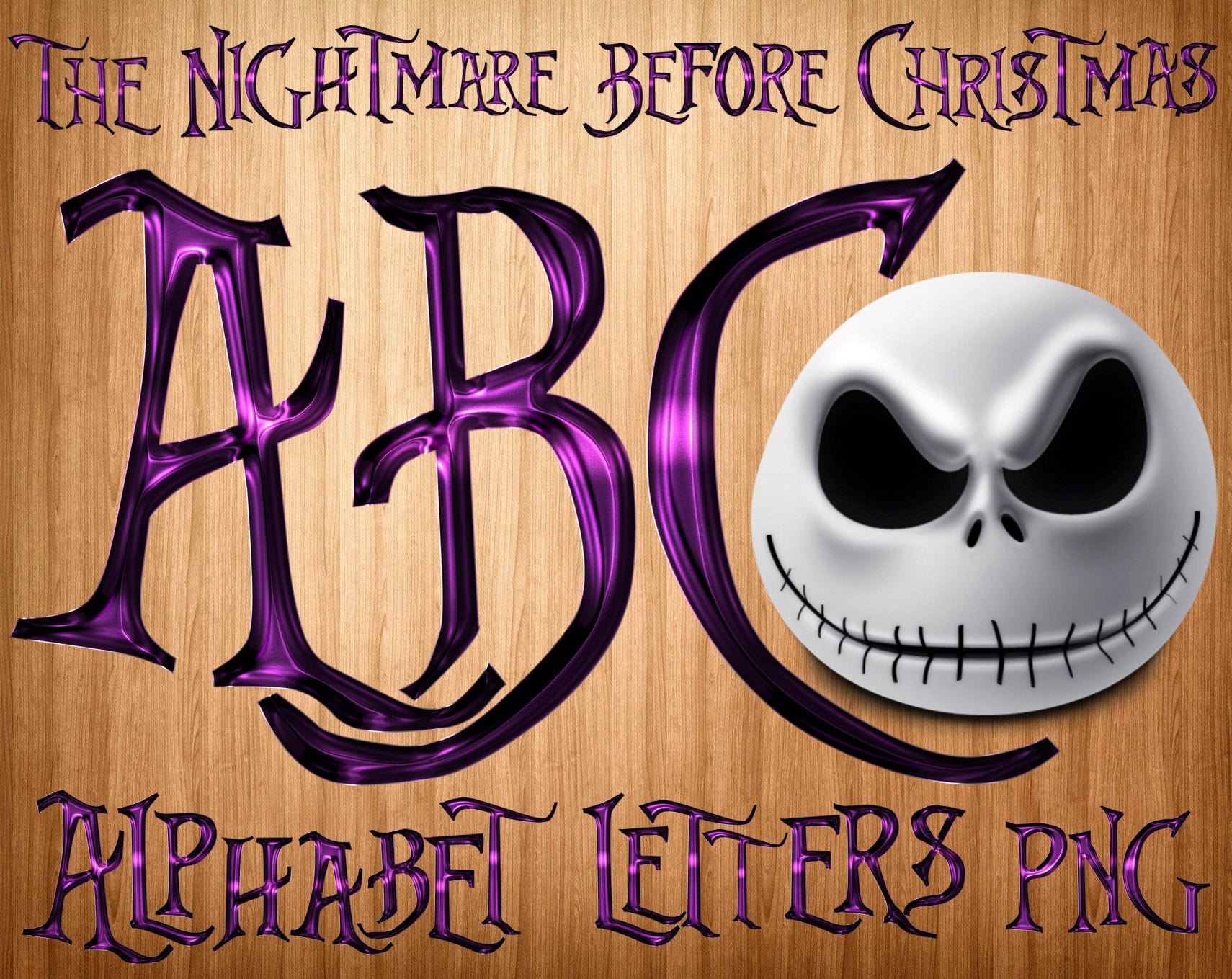Nightmare before christmas font png, nightmare before christmas alphabet letters, digital nightmare before christmas cricut cut files png