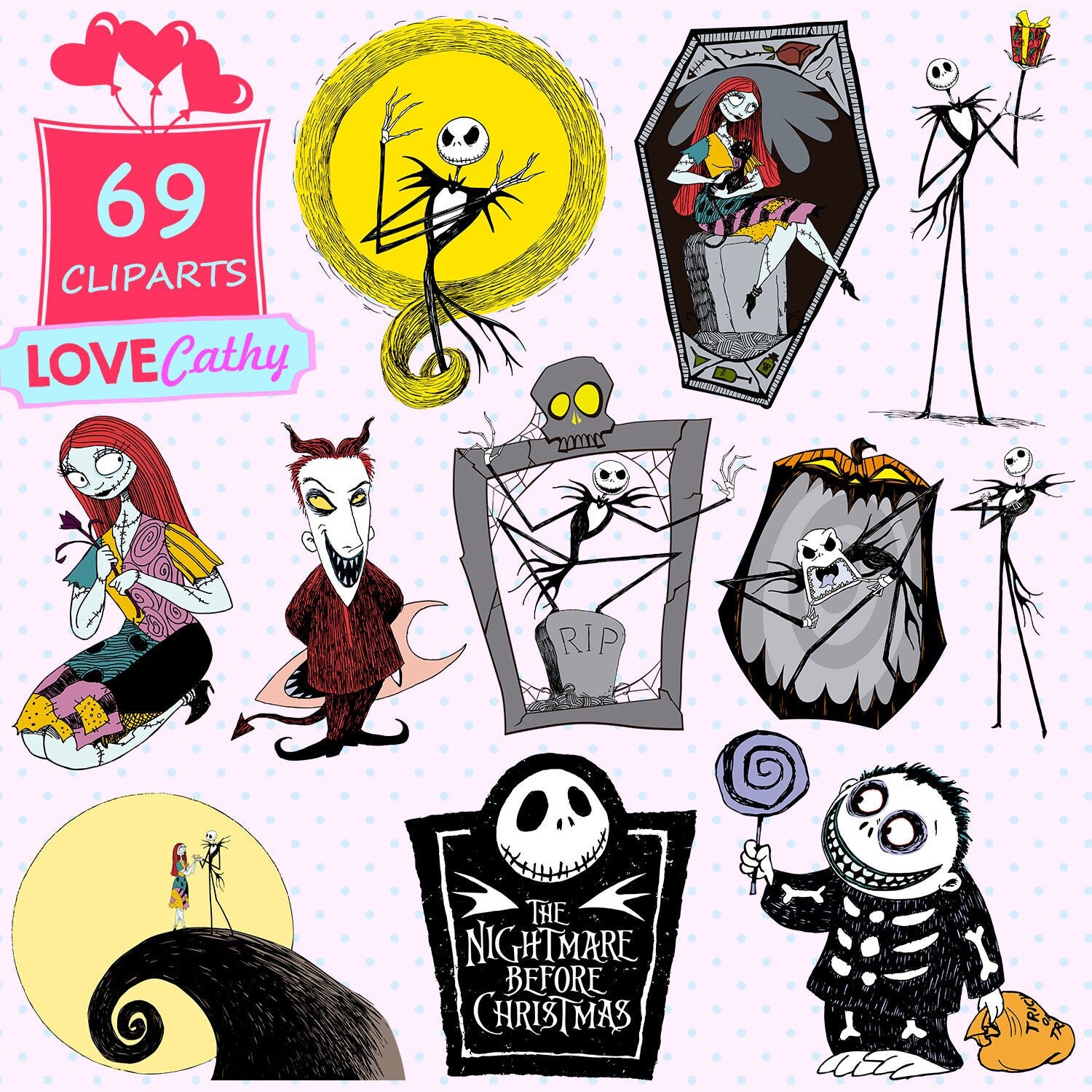 Nightmare Before Christmas, Font vector, PNG, Printable, Party, Decoration, Instant download