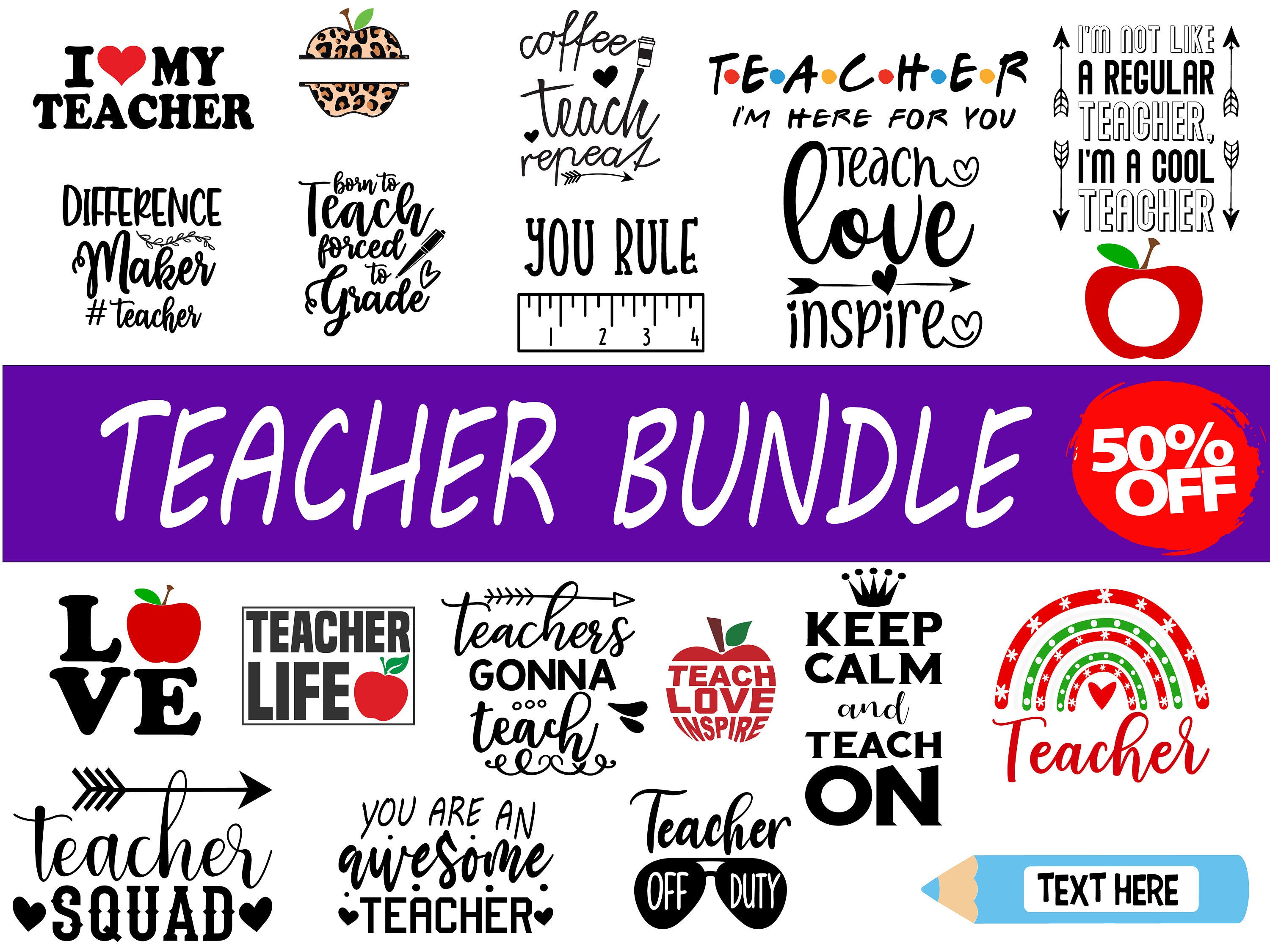 teacher svg bundle ,  teacher svg , Teacher Quote Svg , Teacher Life Svg , Back to School Svg , Teacher Shirt SVG , Teacher monogram svg