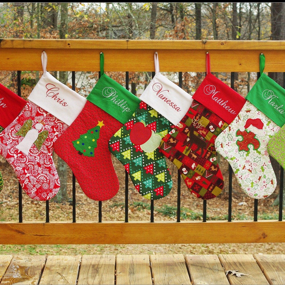 Christmas Stocking Patterns - Christmas Stocking Sewing Pattern - Downloadable Stocking Pattern - 2 sizes, 2 styles