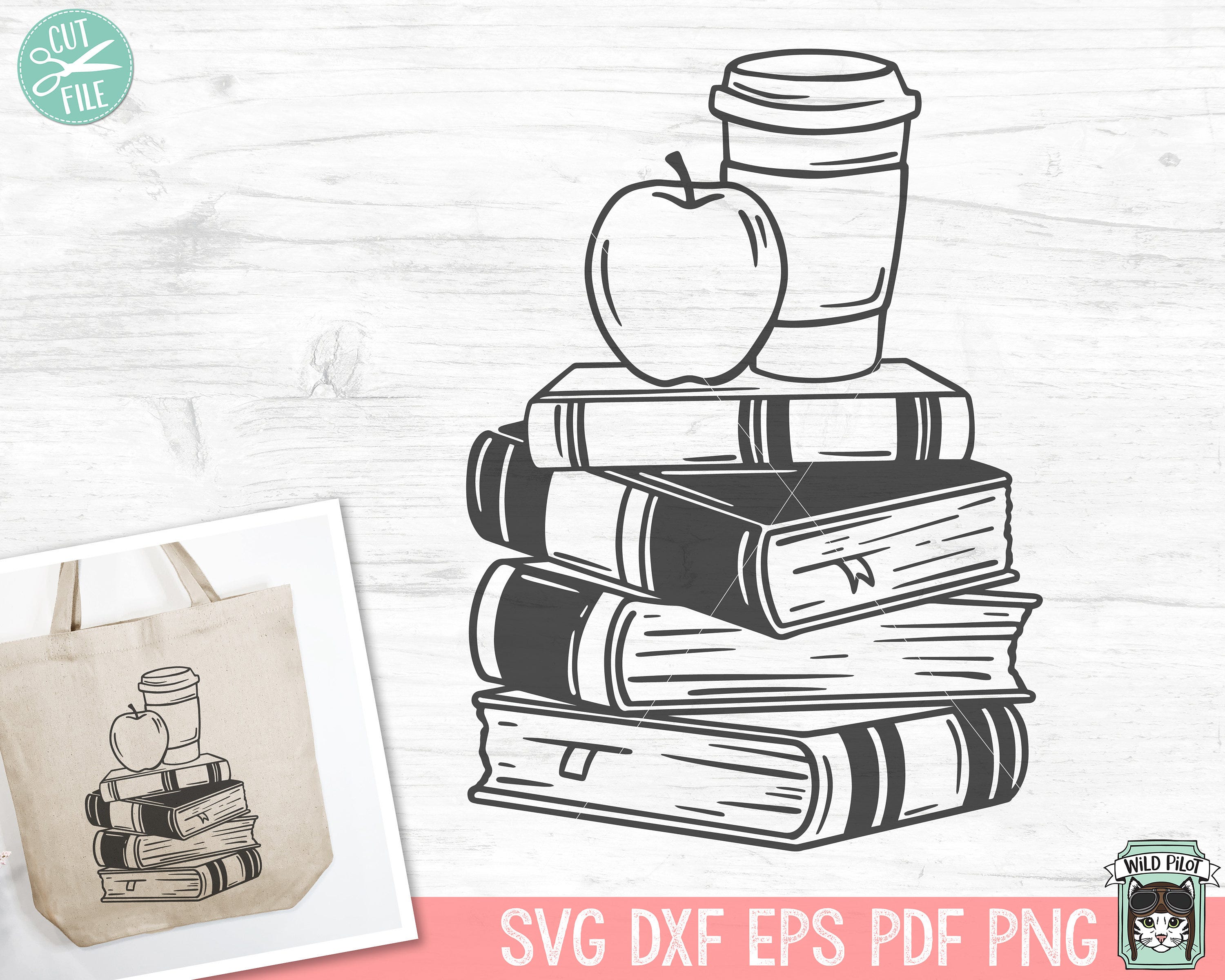 Book SVG, Reading SVG, Apple SVG, Coffee svg, Coffee Cup svg, Book Lover svg, Stack of books svg, Teacher Shirt svg, Read svg, School svg