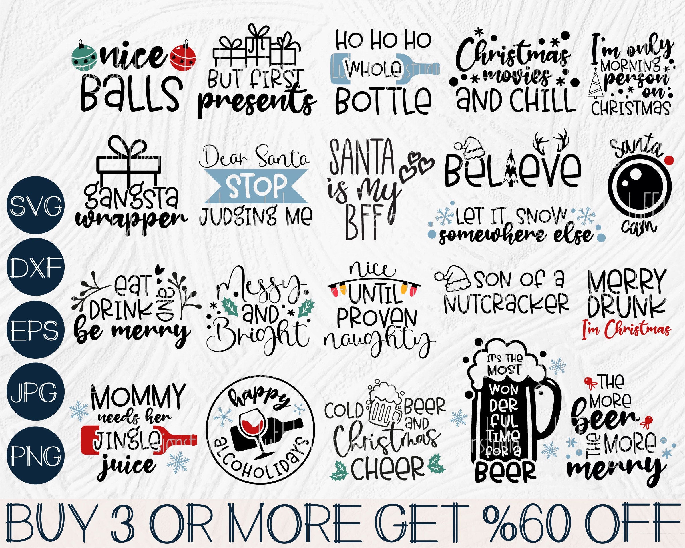 Christmas SVG Bundle, Funny Christmas SVG, Christmas Sayings SVG, Wine Svg, Christmas Quotes Png For Cricut, Sublimation Design Downloads