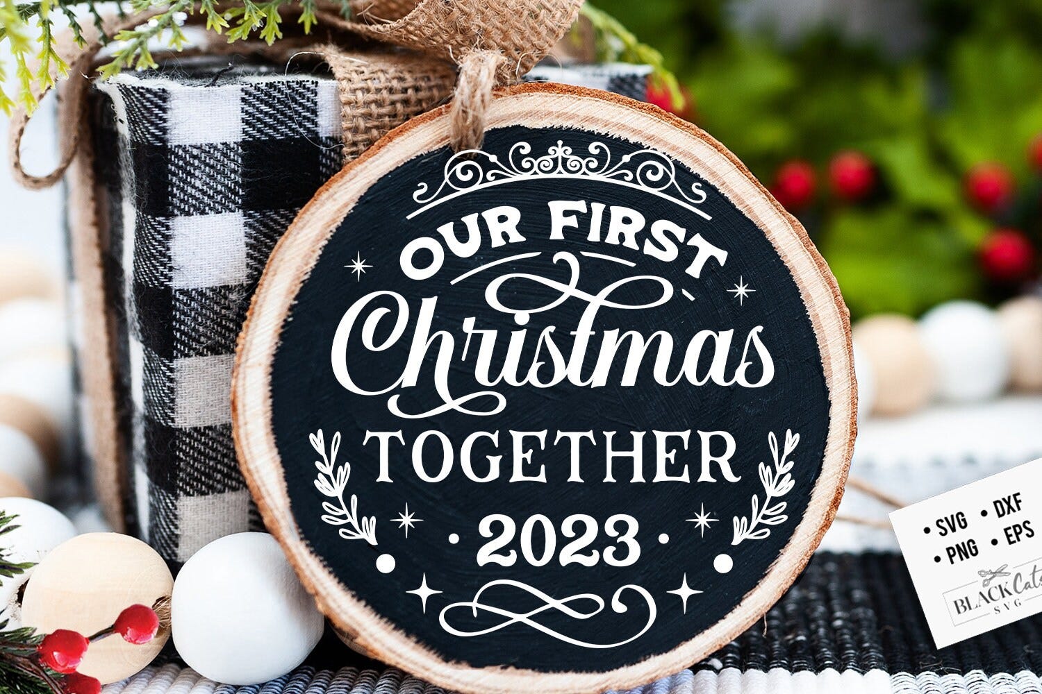 Our First Christmas 2023 svg, First Christmas ornament svg, Our first Christmas svg, First Christmas round ornament svg, Together Christmas