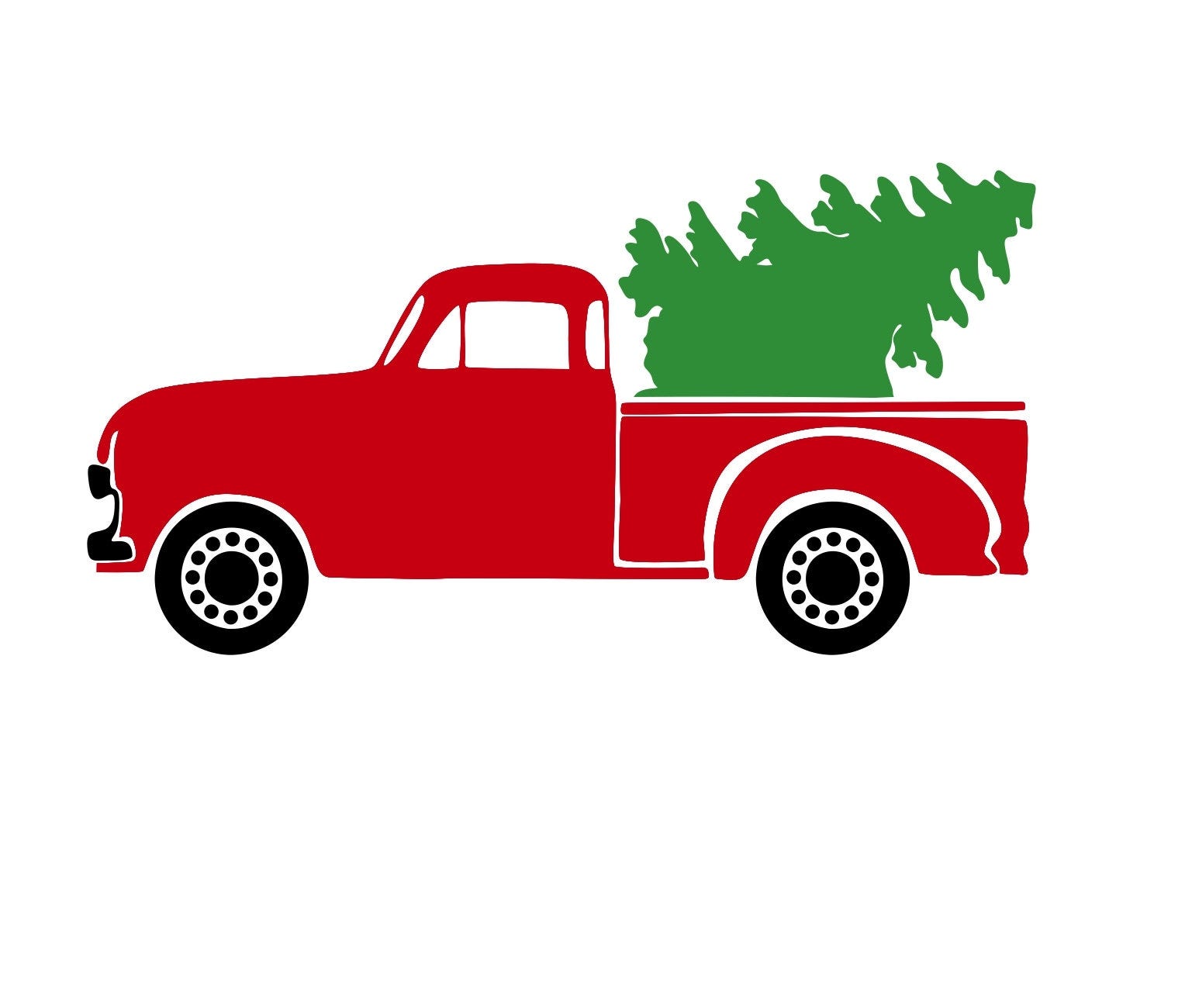 Christmas truck tree SVG, Truck with tree svg, Truck Christmas Tree, Vintage truck svg, Christmas svg file, Truck and tree SVG