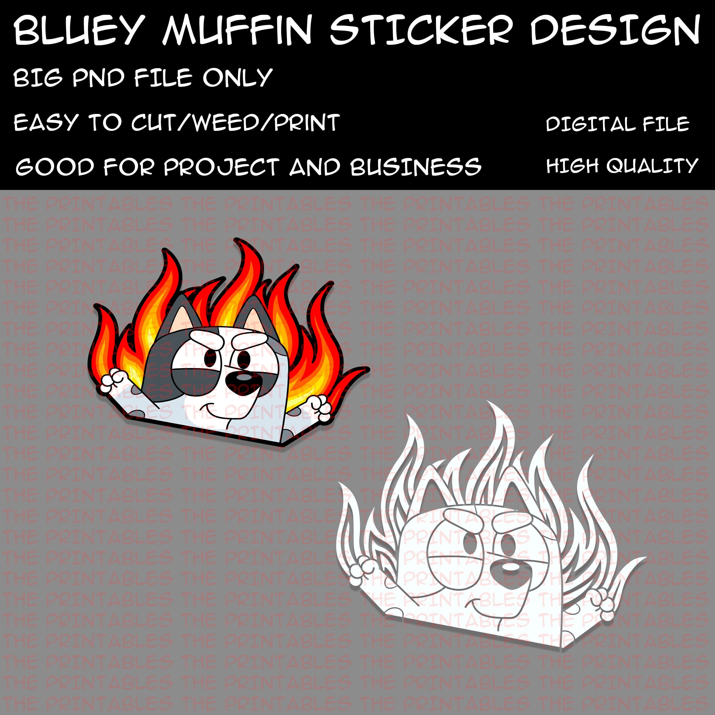 Bluey Muffin Sticker Design Digital File