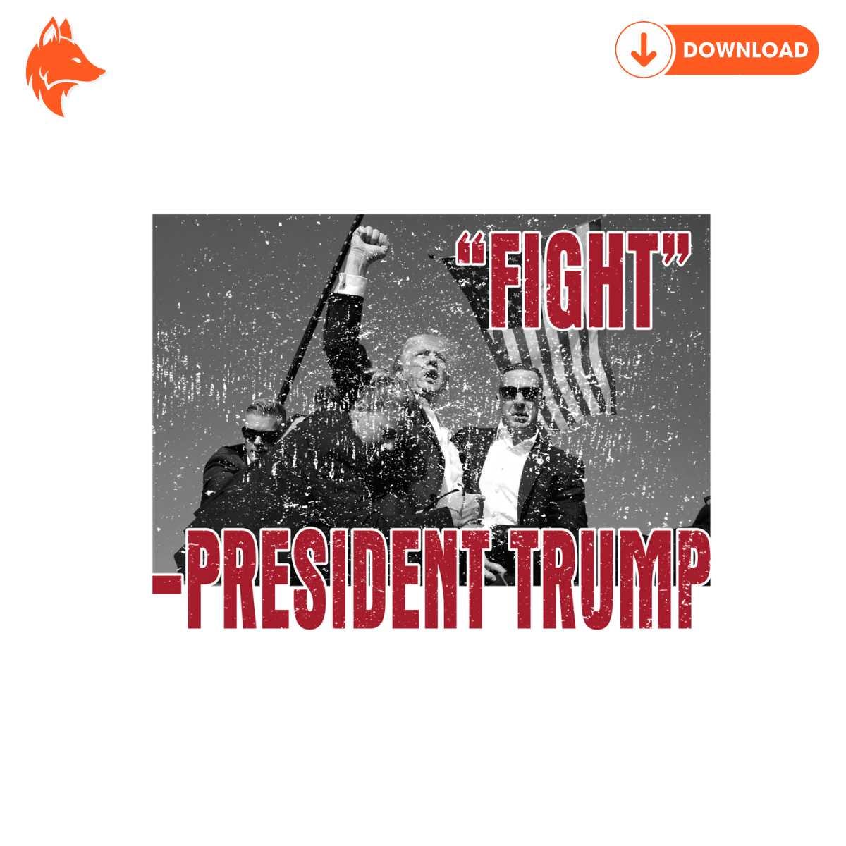 Free Retro Vintage Fight President Trump PNG