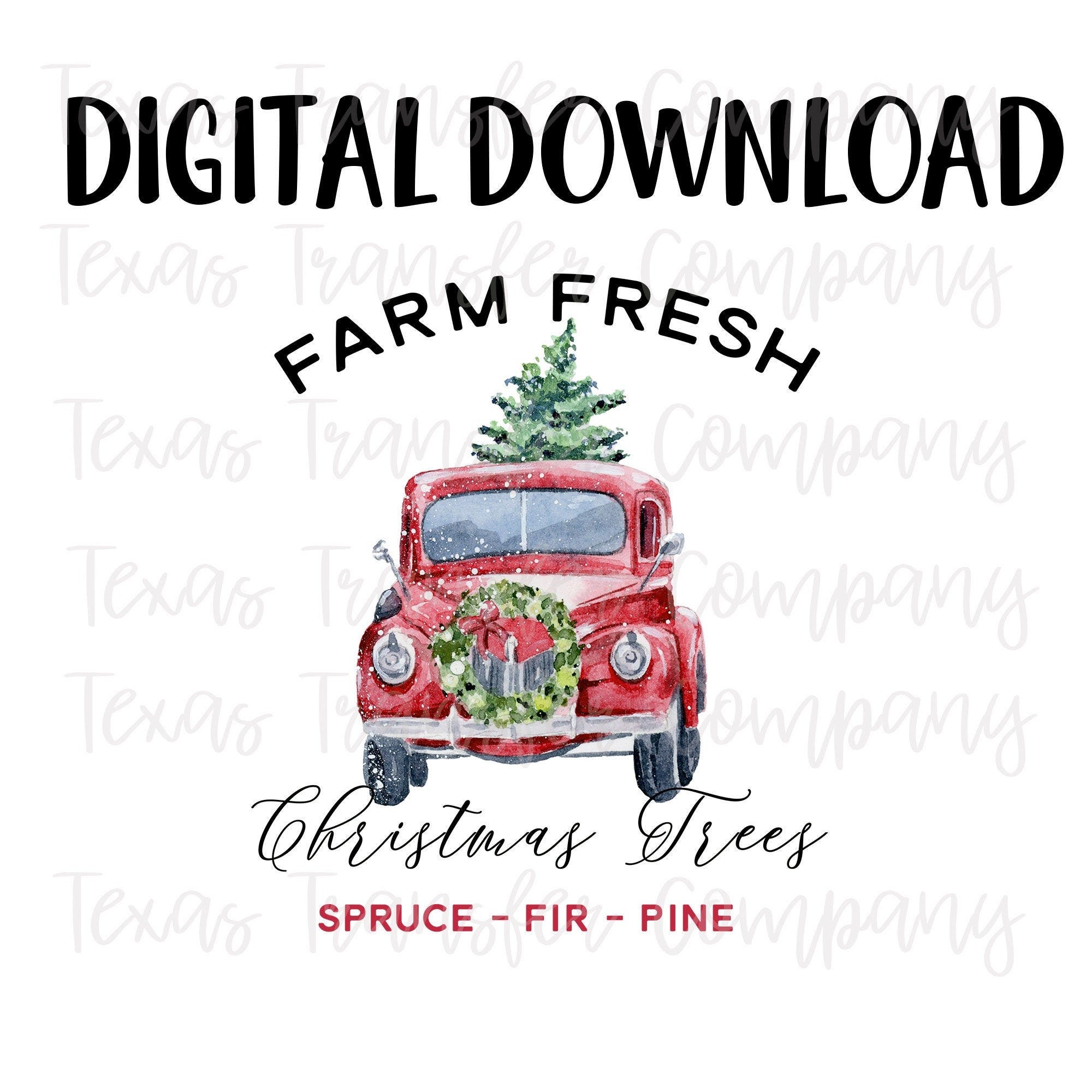 farm fresh Christmas tree png / christmas tree red truck sublimation / sublimation file / Christmas tree truck sublimation file
