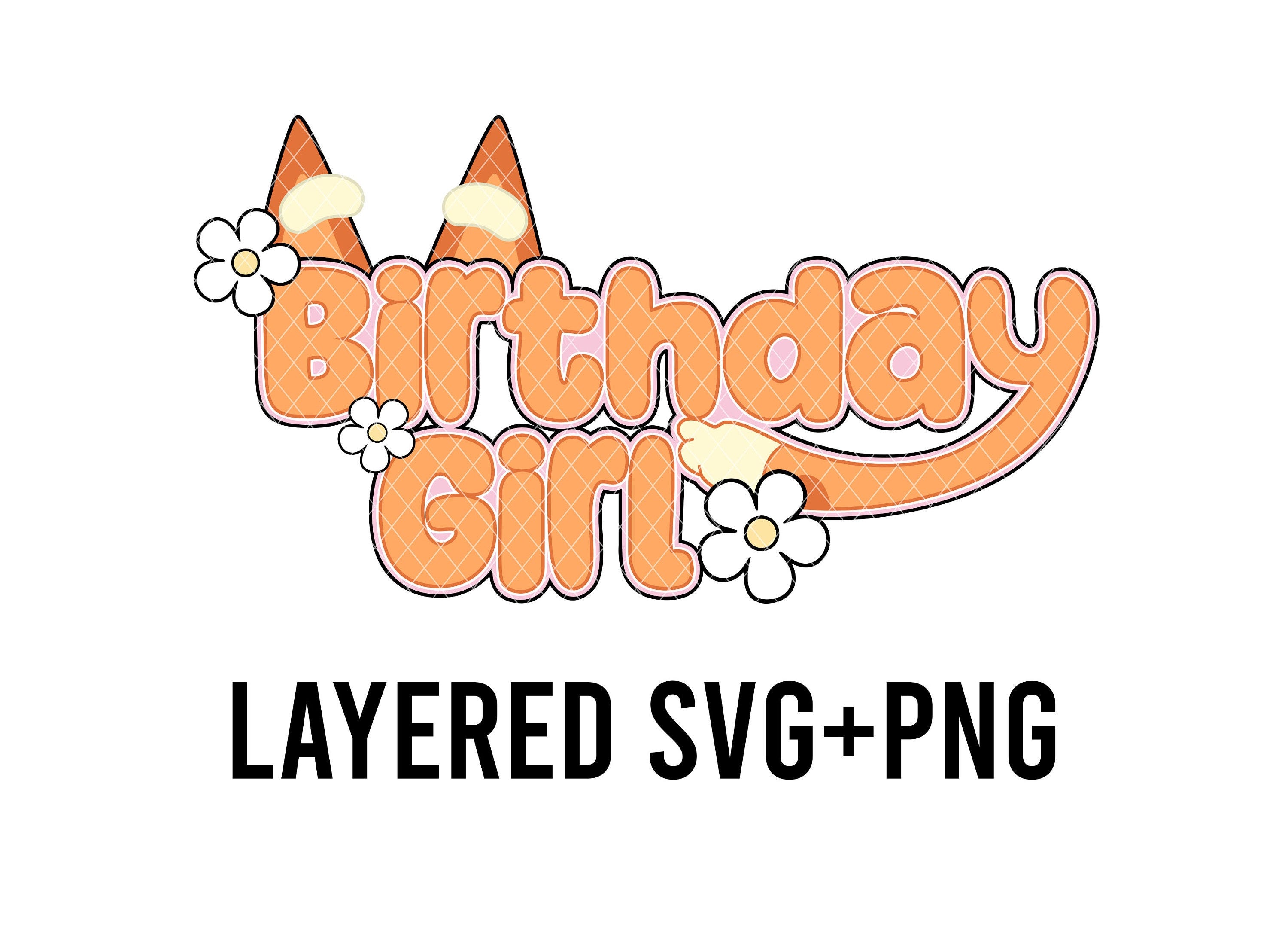 Bingo Birthday Girl Layered By Colour SVG + PNG