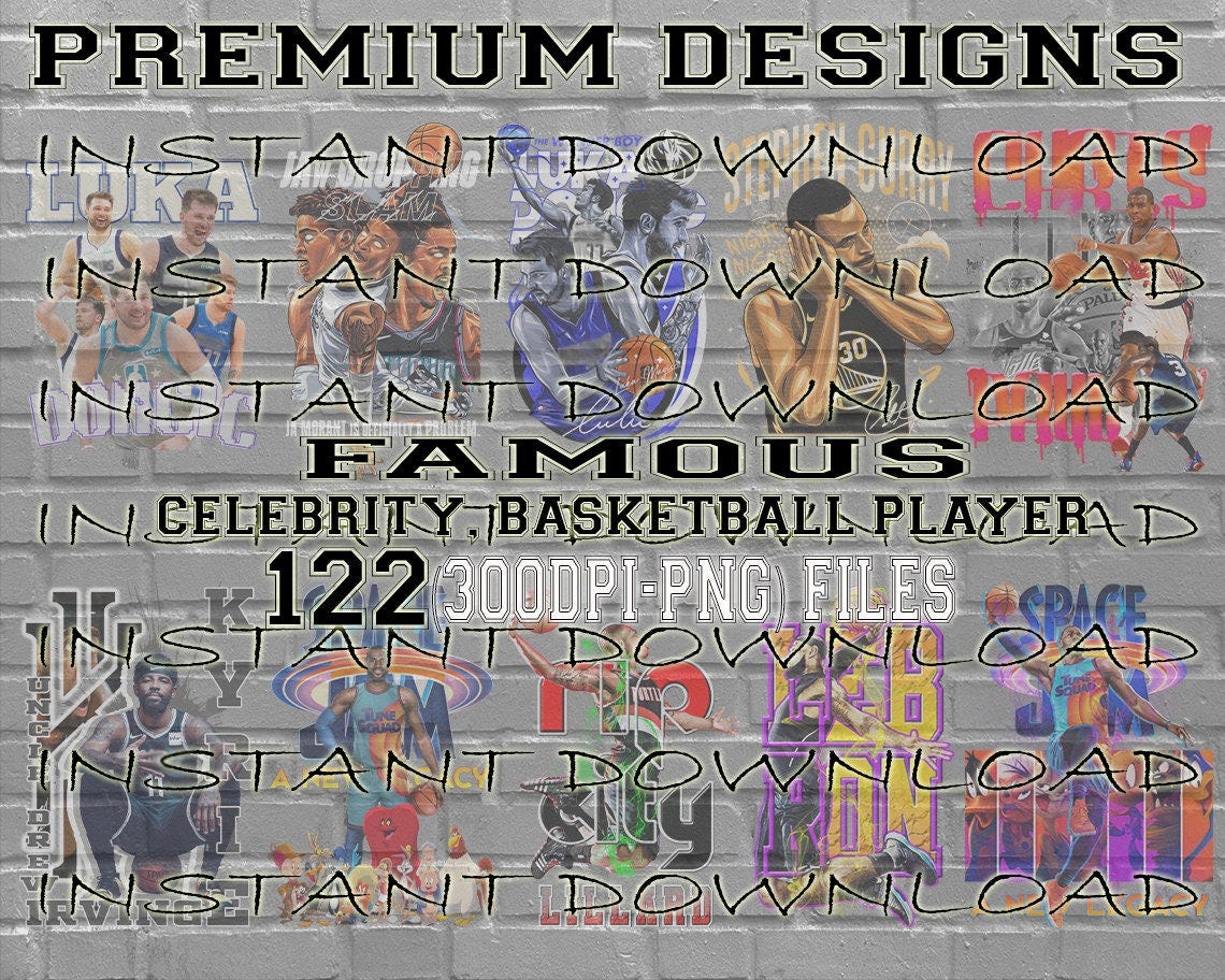 100 + T-shirt Designs Bundle | Bootleg Png | Celebrity Design Bundle | Basketball Bootleg | Halftone Png | Instant Download V2
