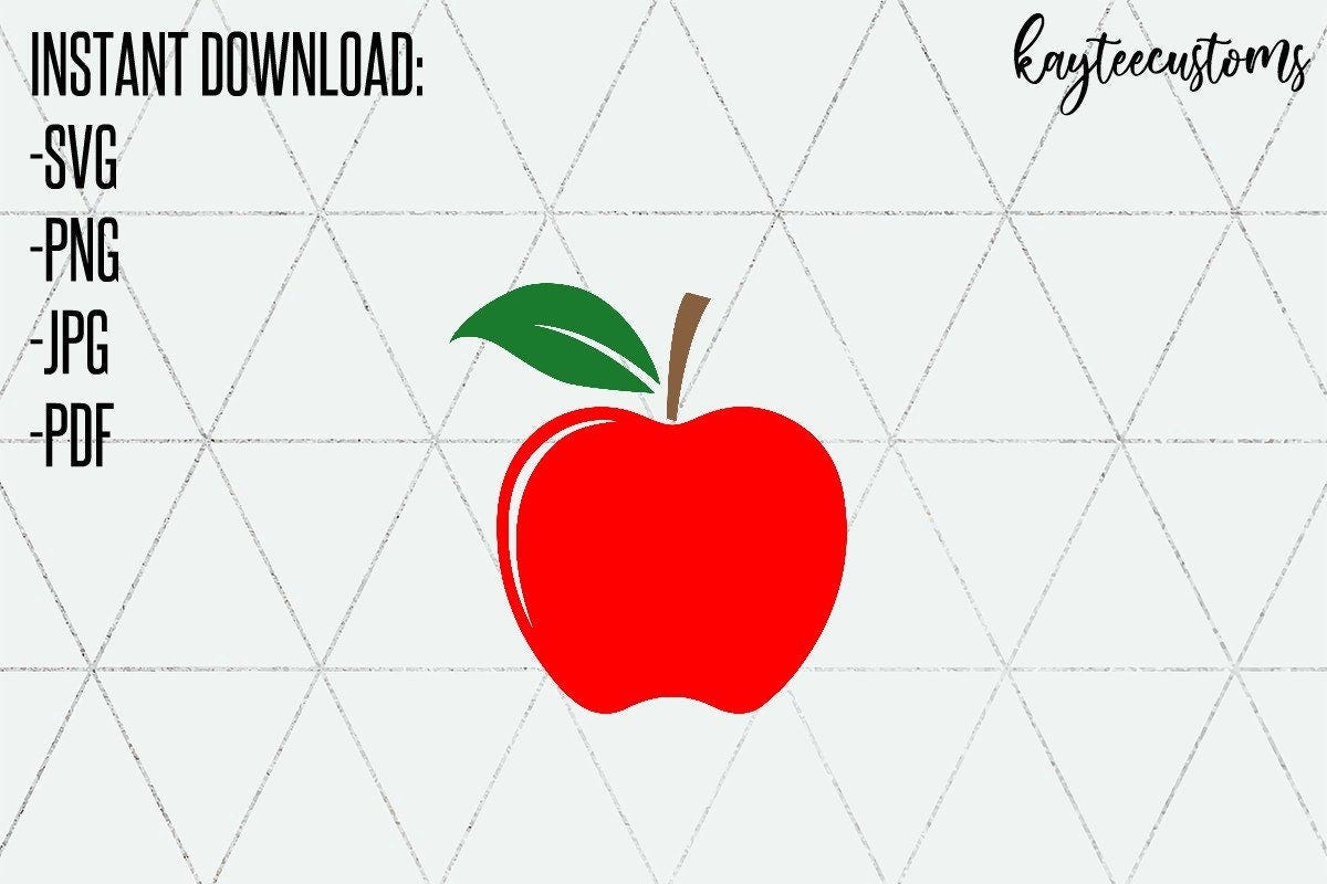 Apple Fruit SVG/ Apple Teacher Clipart /  Educator Teacher print SVG Instant Download / SVG Files, Cricut and Silhouette Cut Files