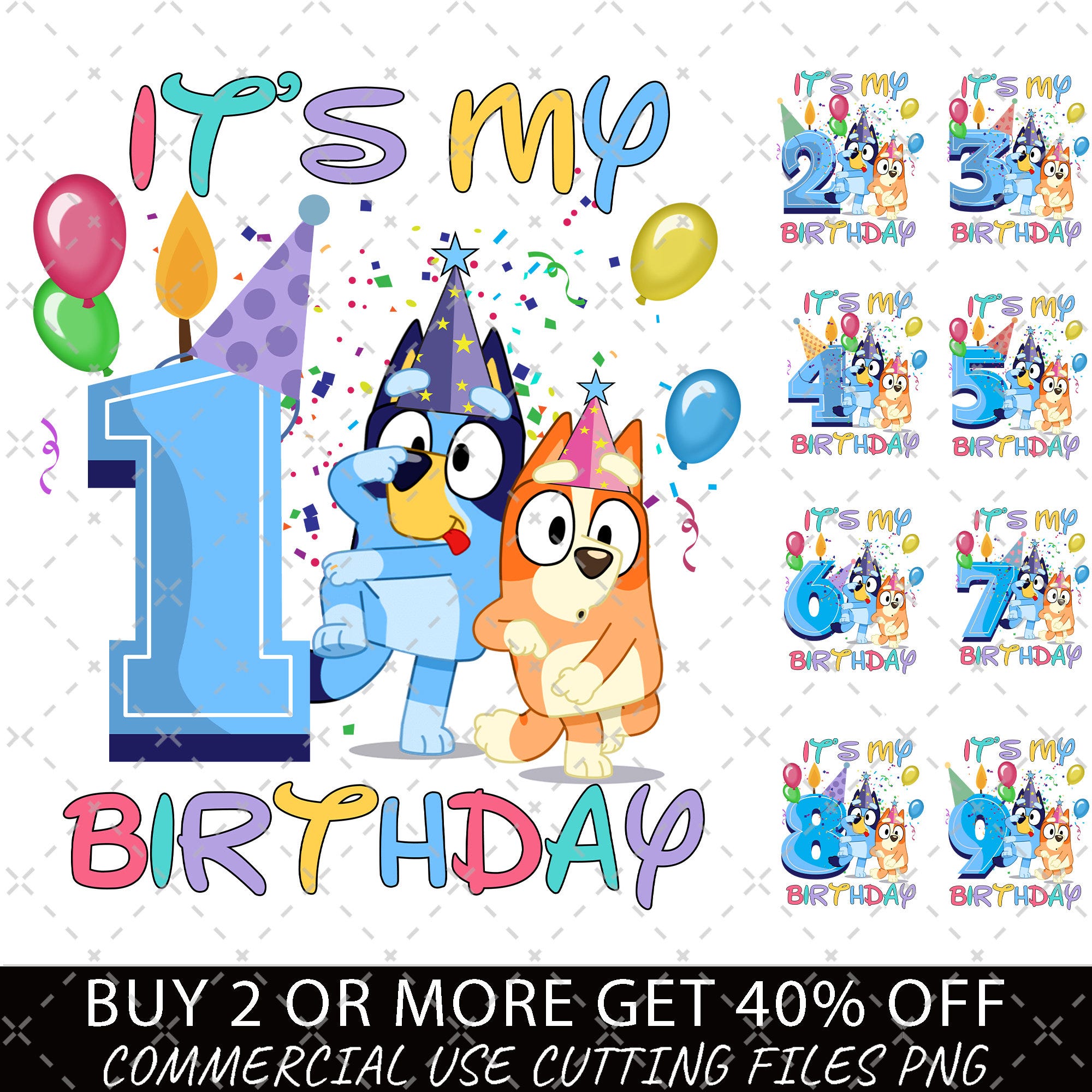 Bluey Birthday Png, My Birthday Png, Birthday Party Png, Birthday Gifts Png, Happy Birthday Png, Birthday Family Matching Png, Bluey Number