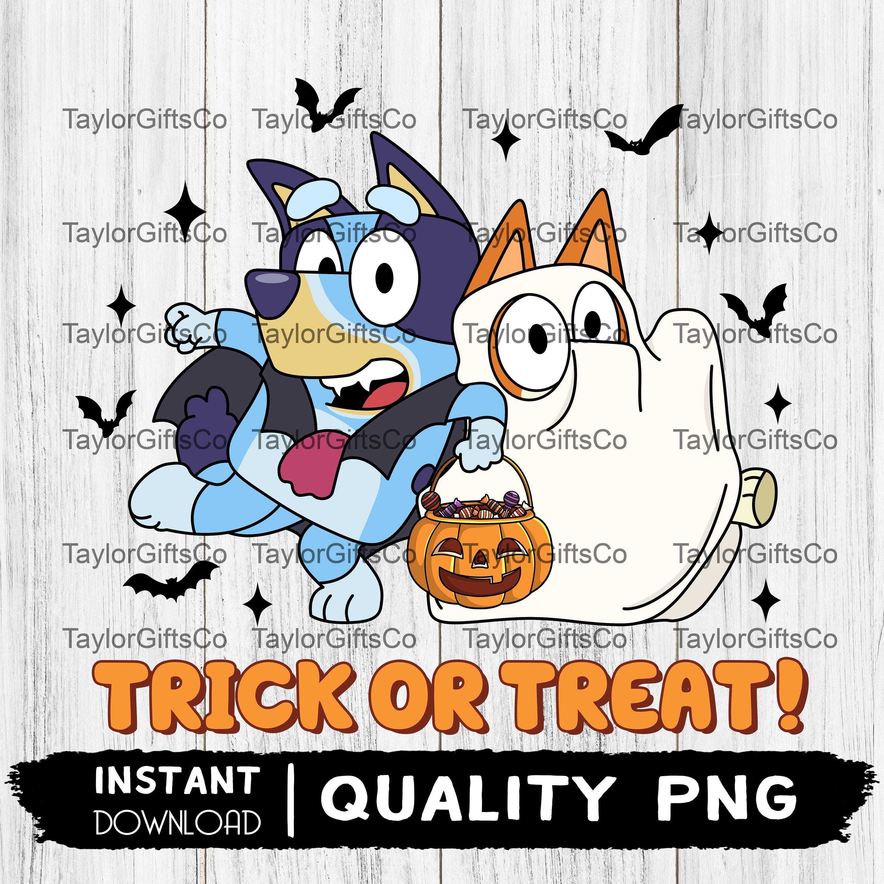 Blue Dog And Bin Dog File Png, Halloween File Png, Spooky Season Png, Blue Dog Png, Halloween Png, Trick or Treat, Halloween Gift For Her!