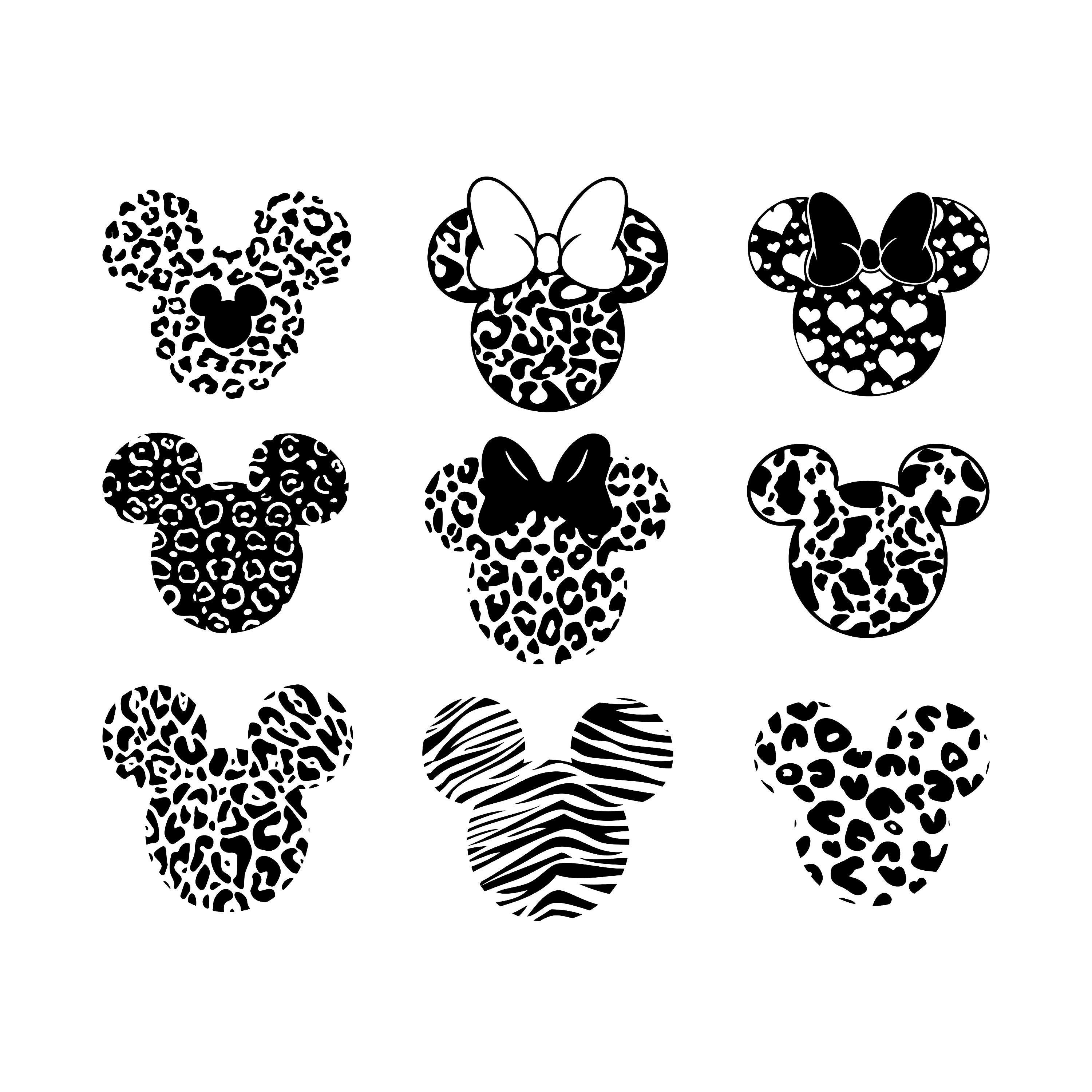 Leopard Mickey SVG, Mickey mouse cheetah leopard, minnie mouse cheetah svg, Leopard Mouse Svg, Mickey Minnie Mouse Outlin, Mouse Clipart