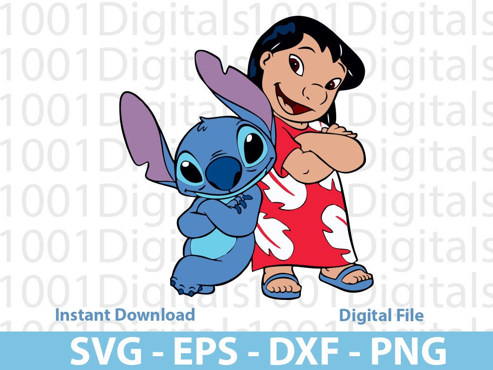 Lilo and Stitch  Svg, Cute Friends Svg, Lilo and Stitch Clipart, Png Cut File, Cricut Silhouette, Sticker Svg, Svg Eps Dxf Png Digital File