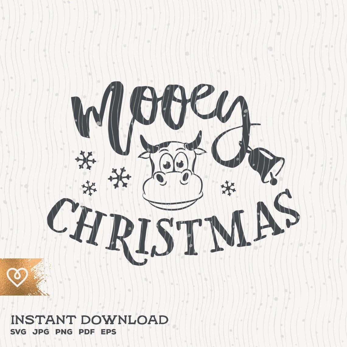Mooey Christmas Svg Farmhouse Christmas Png Cow Cut File for Cricut Instant Download Merry Christmas Png Cut File Country Mooey Christmas