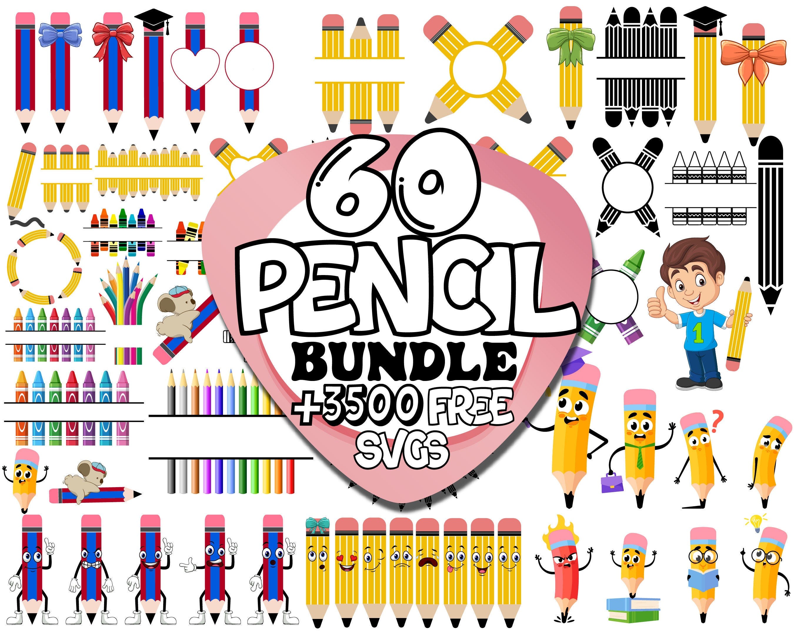 Pencil Svg | Crayon Svg | School Pencil Svg | Pencil Cut File | Pencil Clipart | Pencil Design Svg | Pencil Monogram | Pencil Name Svg | Png