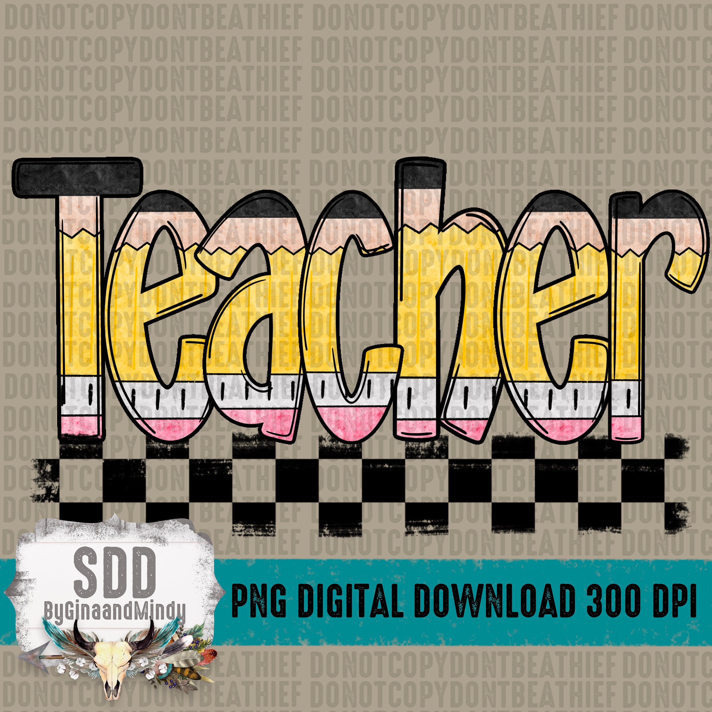 Teacher PNG | Trendy, Appreciation, School, Pencil Letters, Teach, Grade | Instant Downloadable, Sublimation | DIGITAL
