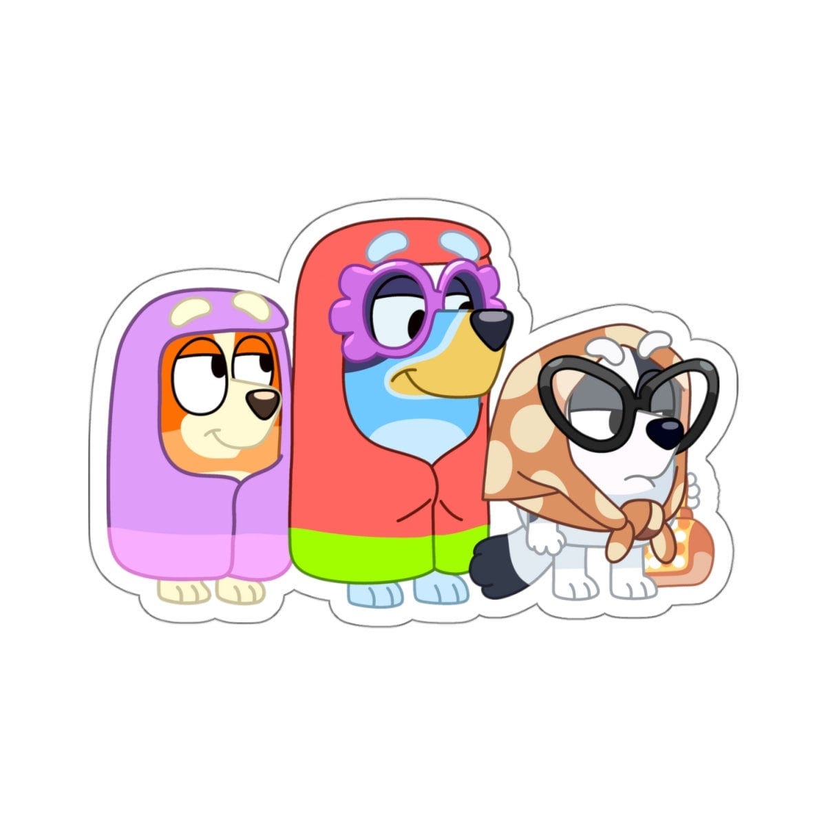 Bluey Grannies 4x4 Sticker w/ Bluey Bingo and Muffin