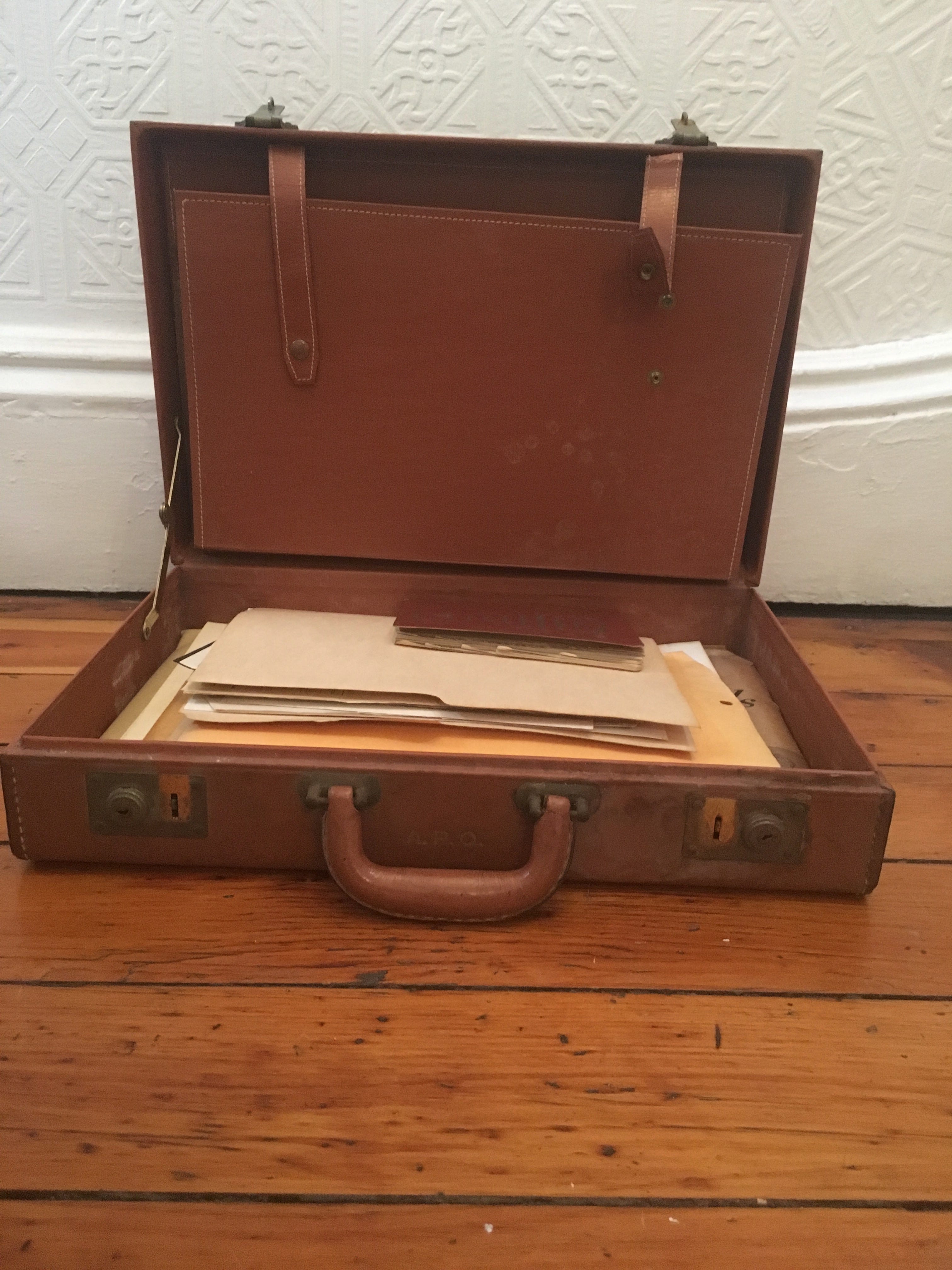 my grandfather's briefcase, address book, and some of his folders