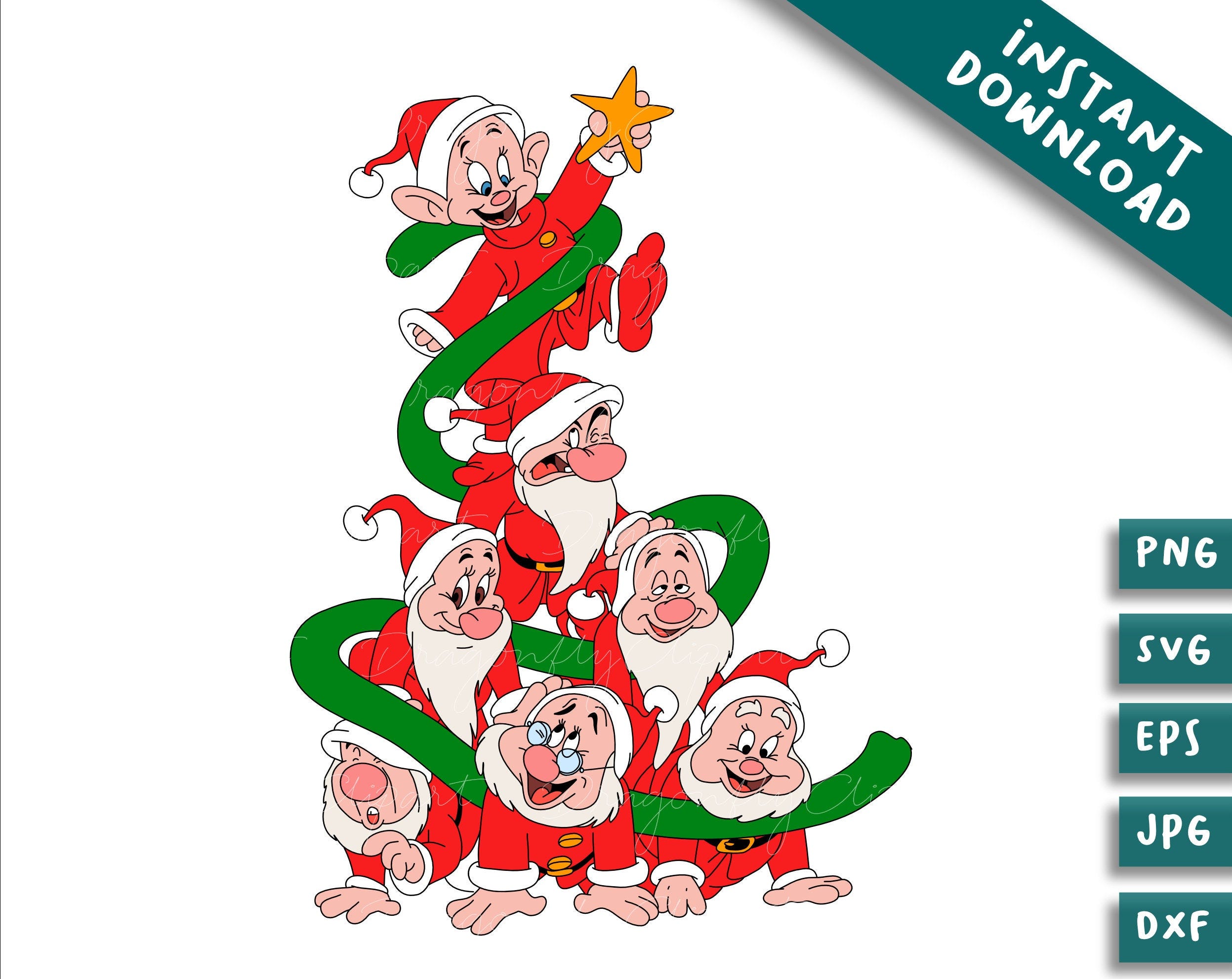Pine 7 dwarfs christmas, Christmas Svg Png, svg cricut christmas, friend Svg, Christmas Character, Holiday Png Files, Cricut Sublimation