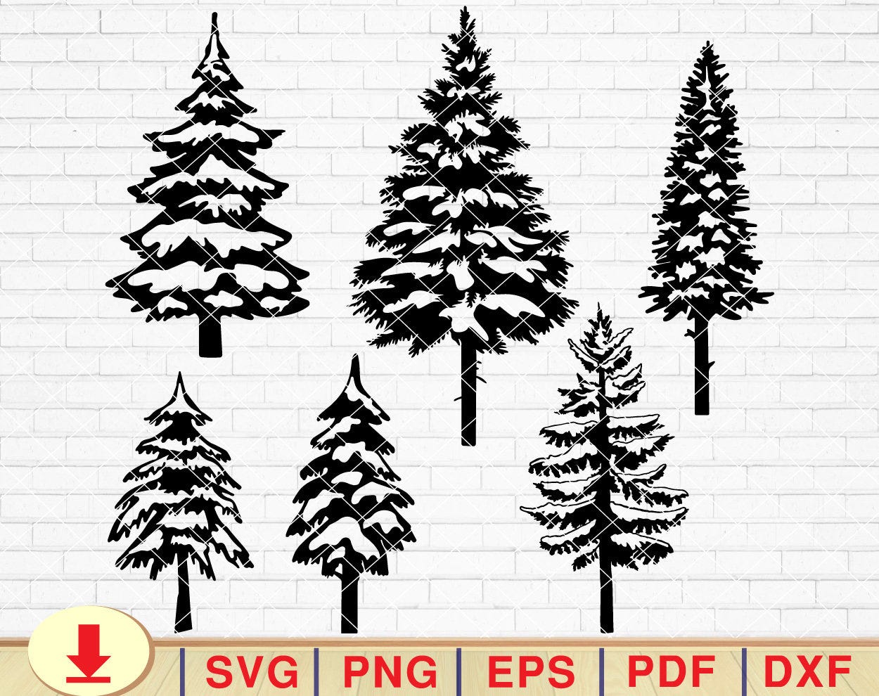 Snowy Christmas Trees SVG, Christmas Tree svg Bundle, Pine Tree svg, Christmas Tree svg, Christmas Clipart, Pine Tree svg [EP-477]