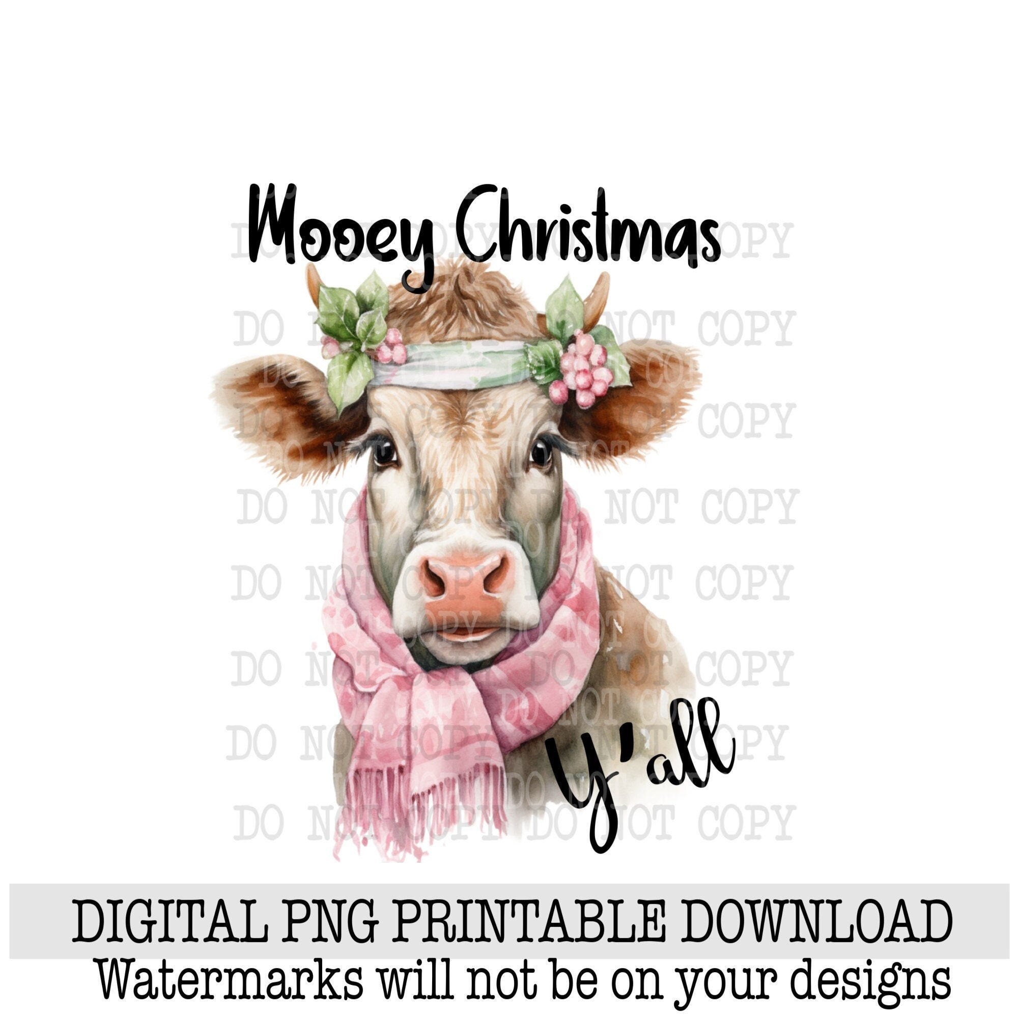 Mooey Christmas, Mooey Christmas png, Digital Download, Mooey Christmas Sublimation Design, Christmas Png, Cow Clipart, Cover Lover png