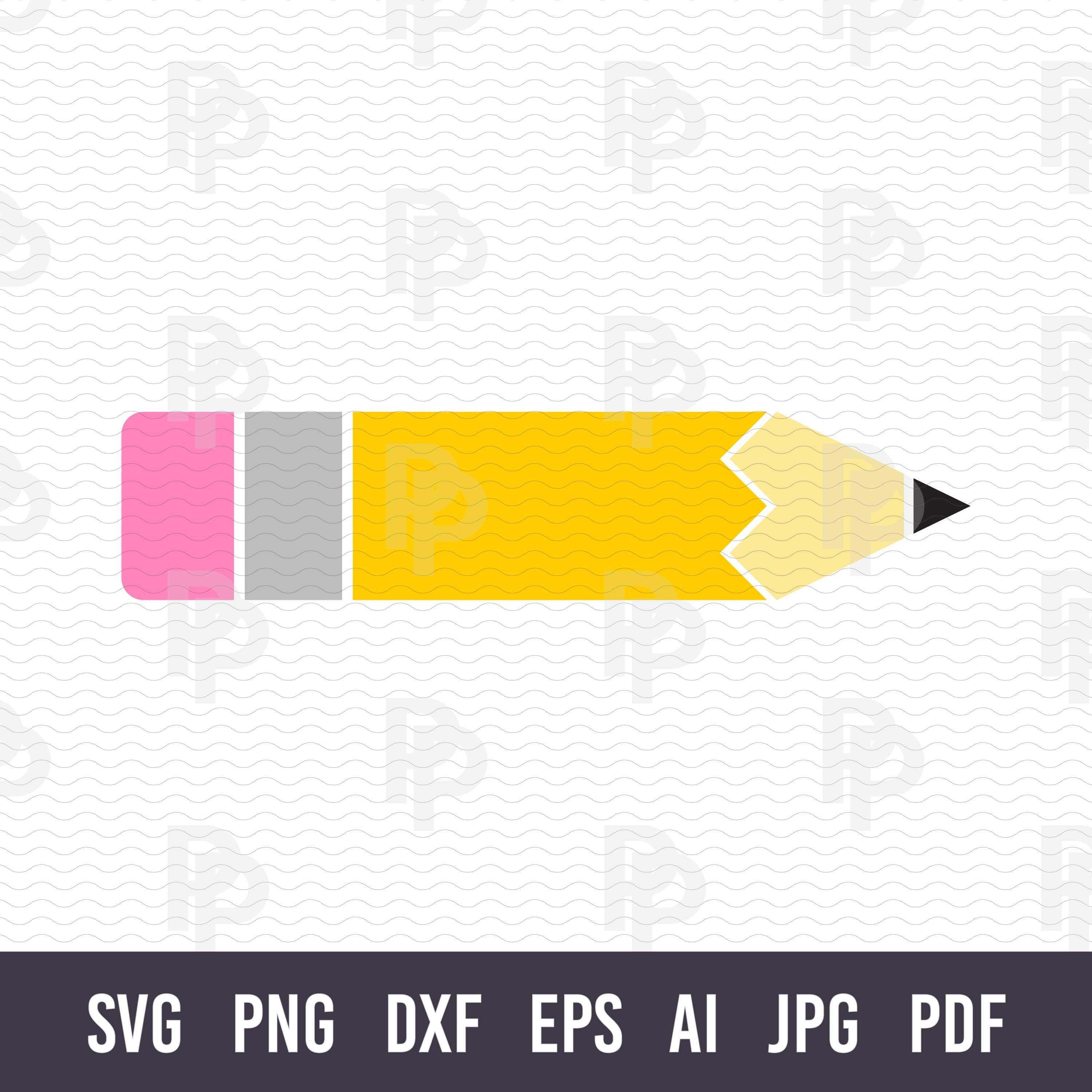 Pencil SVG. Teacher Svg. School Svg. Pencil Cut file. Cute Pencil Svg. Teacher life Svg. Pencil Clip art. Student Svg. Silhouette. Vector.
