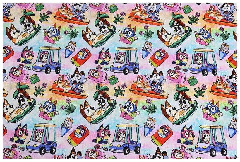 Bluey Fabric Dog Fabric Cartoon Anime Cotton Fabric By The Half Yard