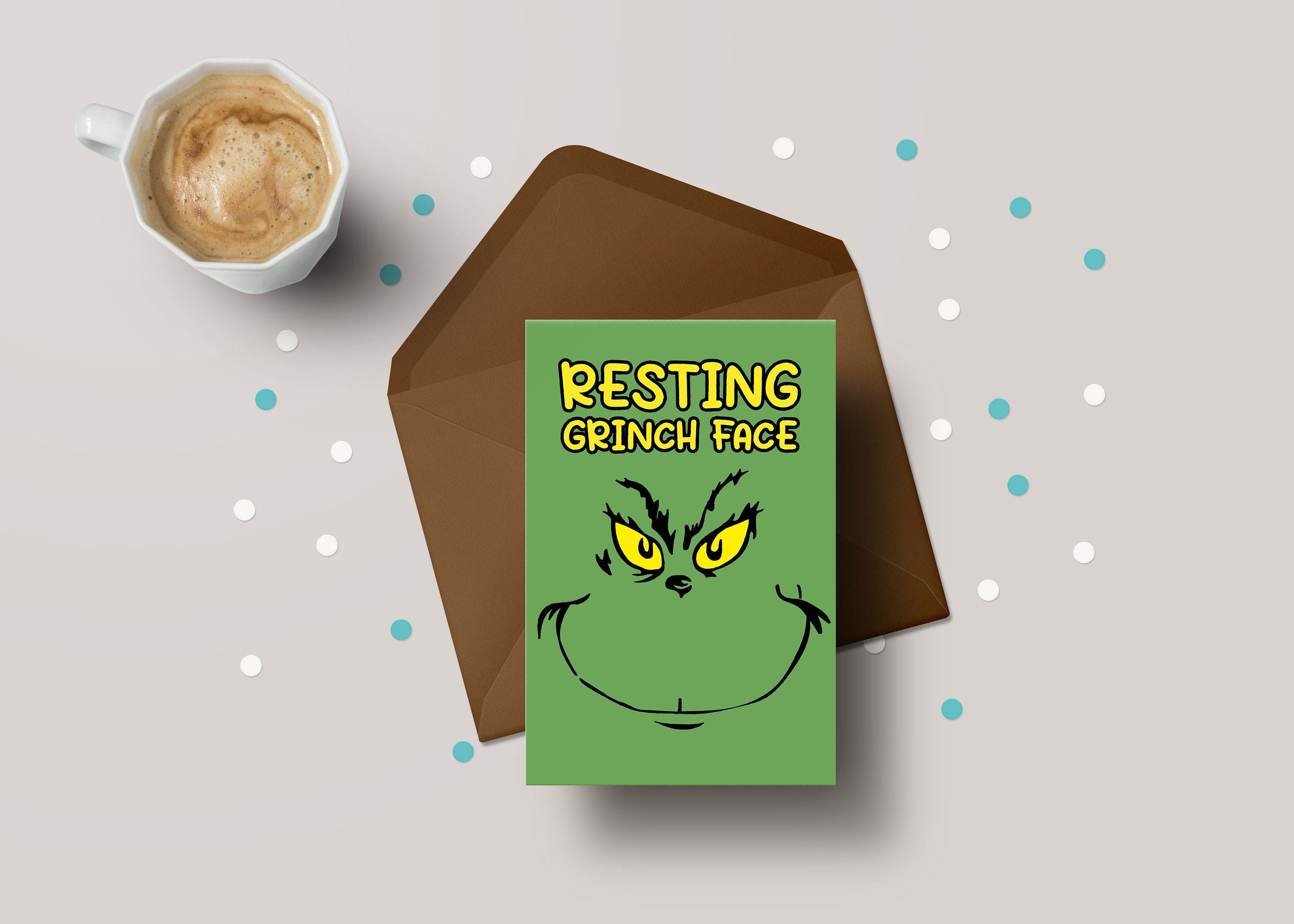 Resting Grinch Face! - Funny Personalised Christmas Greeting Card