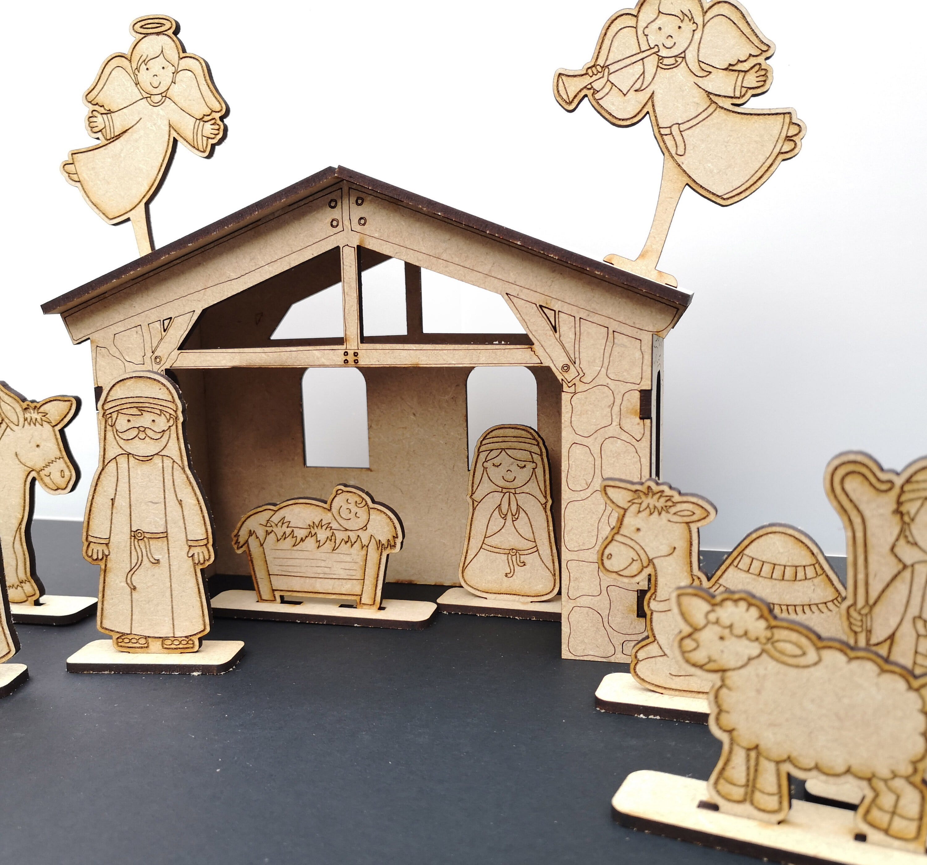 Christmas Nativity Laser File SVG, Christmas Craft - Build Your Own Nativity Set, Laser Cut File, Fun Holiday Craft, Xmas SVG Laser Pattern
