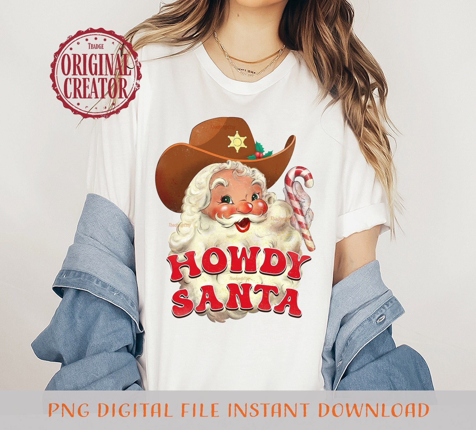 Cowboy Santa, Western Christmas Png, Howdy Christmas Sublimation file for Shirt Design, Digital download.