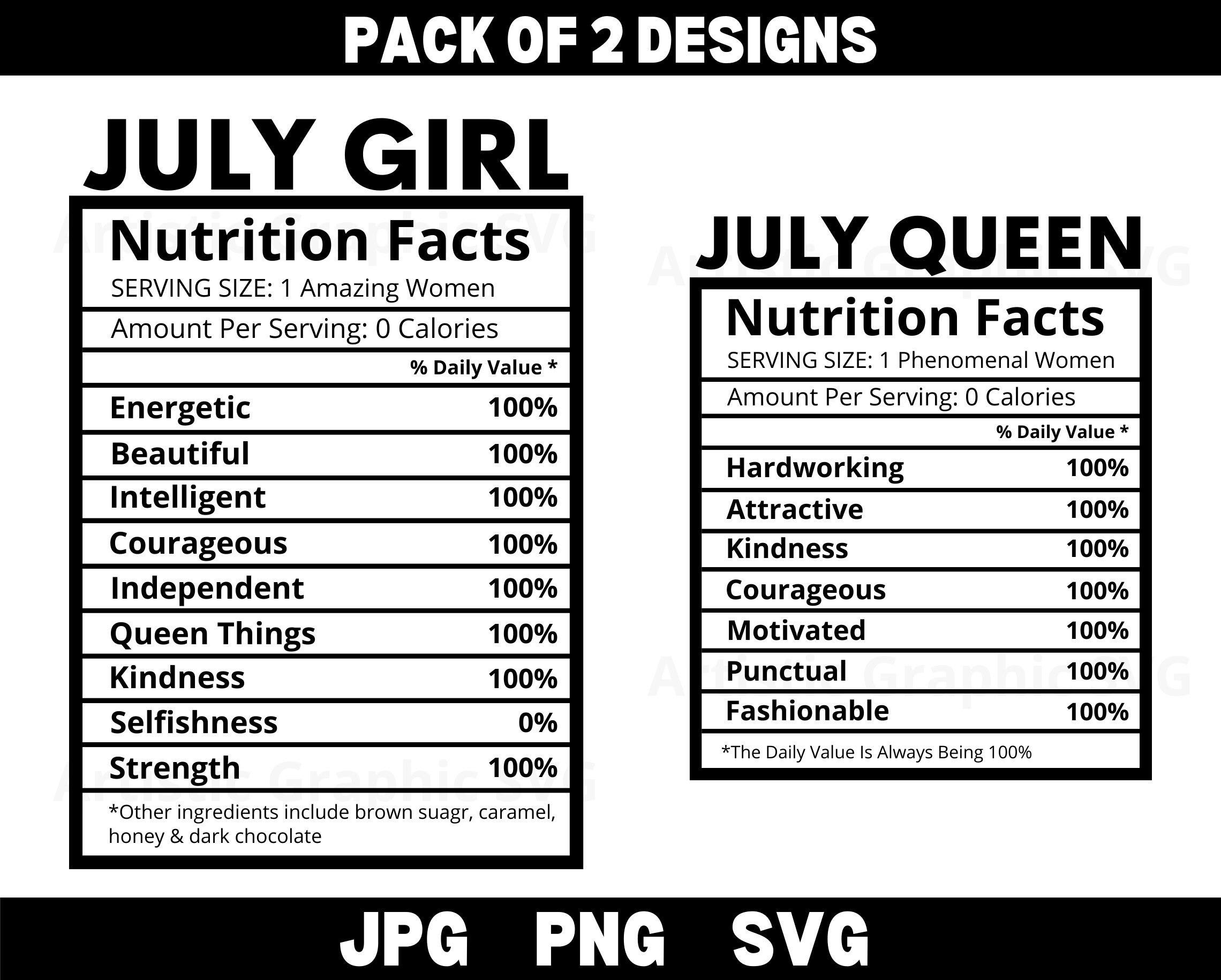 July Girl SVG Nutrition Facts SVG, July Queen SVG, Gemini Svg, Queens Born In July, July Lady Svg, Png, July Birthday Svg, Svg Cut File,