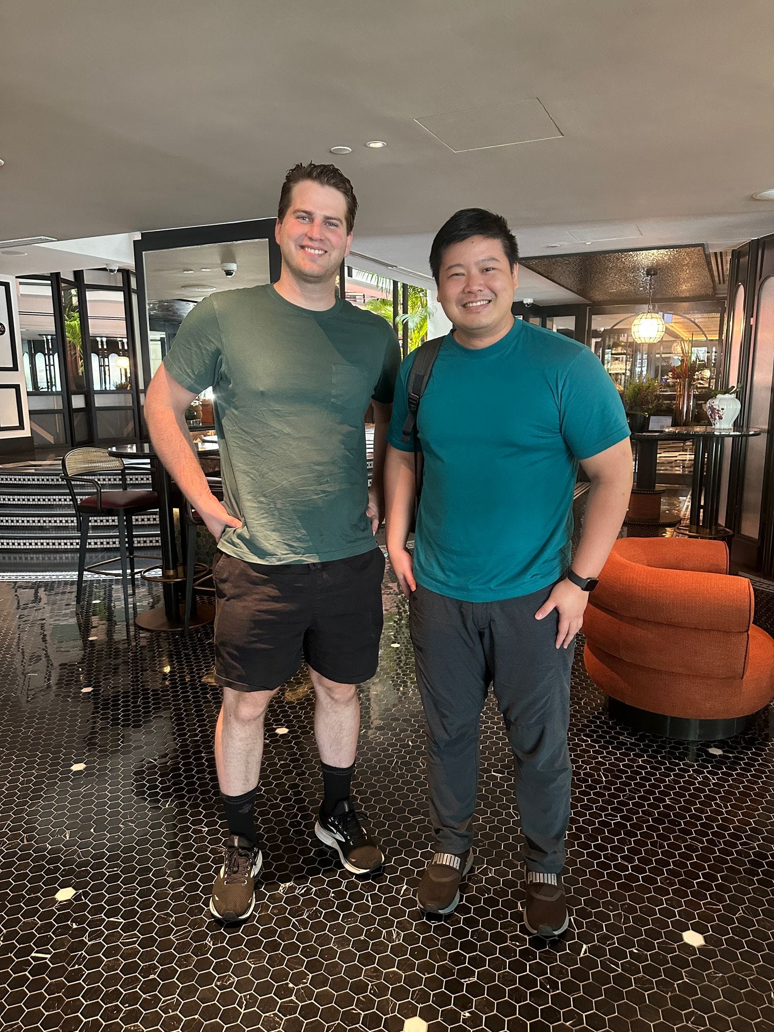 Andrew Kress, 2025 GSLI SIIF Fellow, and ReJoule Investor Jia Hong pose for a photo in Singapore