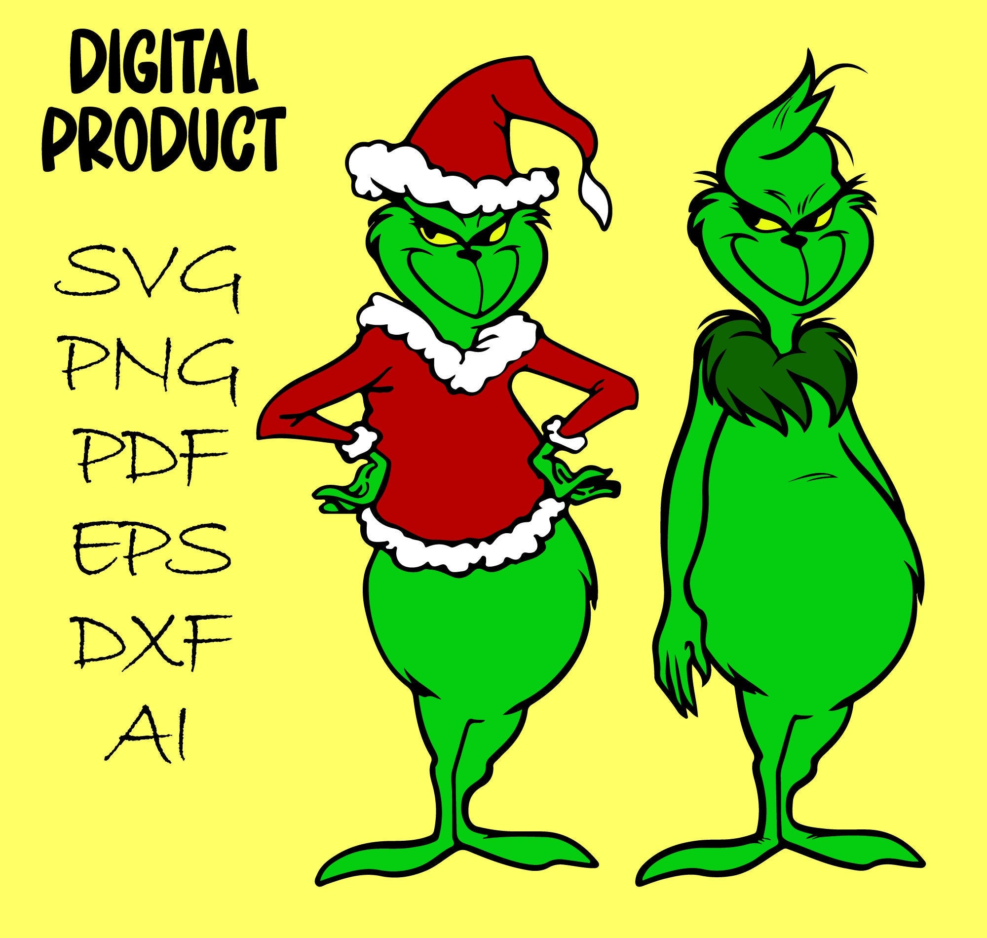 Grinch Svg Png Pdf Eps Dxf and AI Files | Vector Grinch | Instant Download