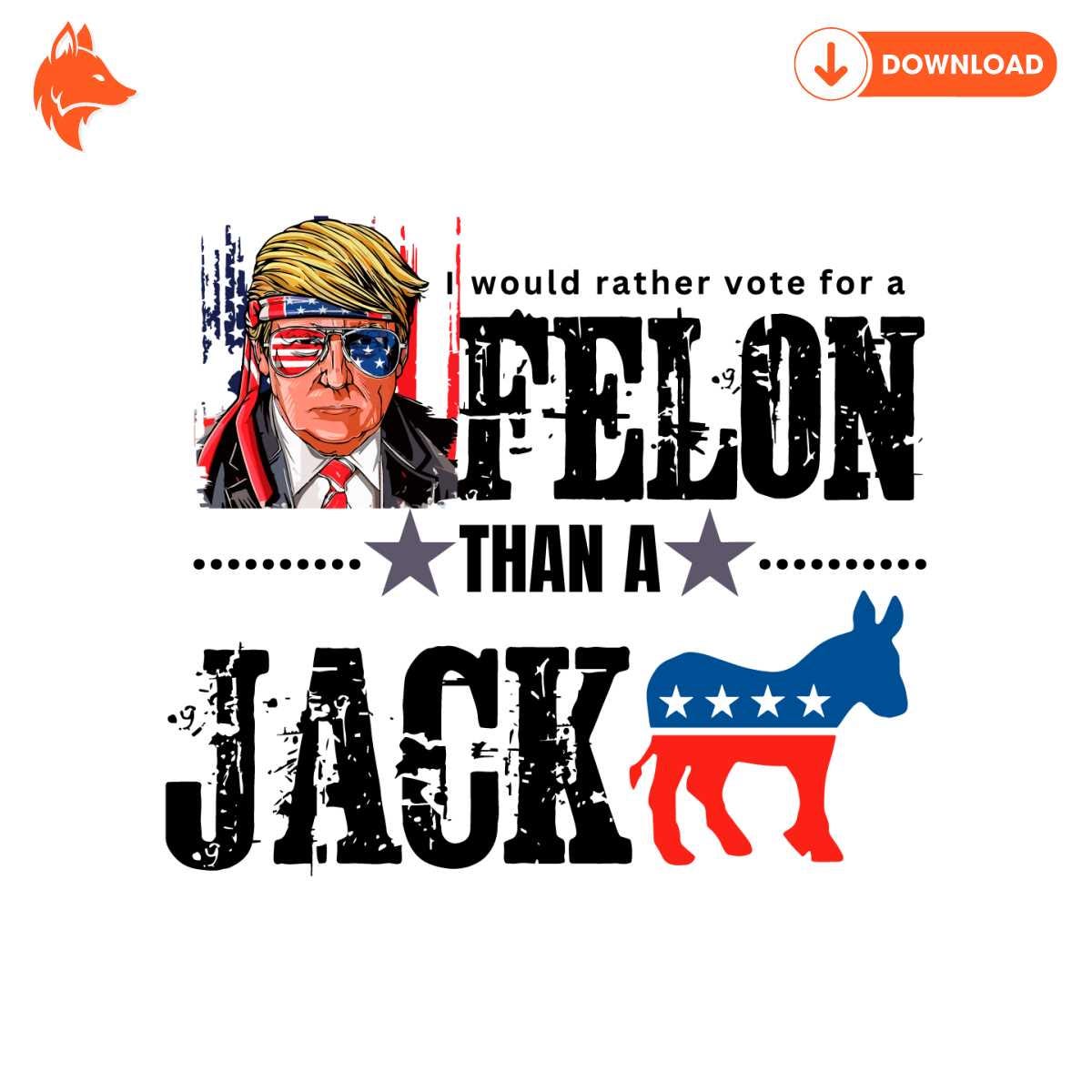 Free Republican Vote For A Felon Than For A Jackass Trump SVG