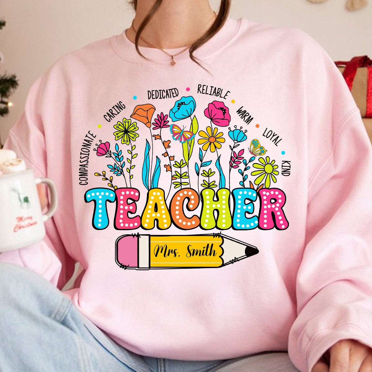 Custom Teacher Wildflowers Png, Teach Them Love Them Watch Them Grow Png, Teach Love Inspire, Teacher Floral Png, Teacher Appreciation
