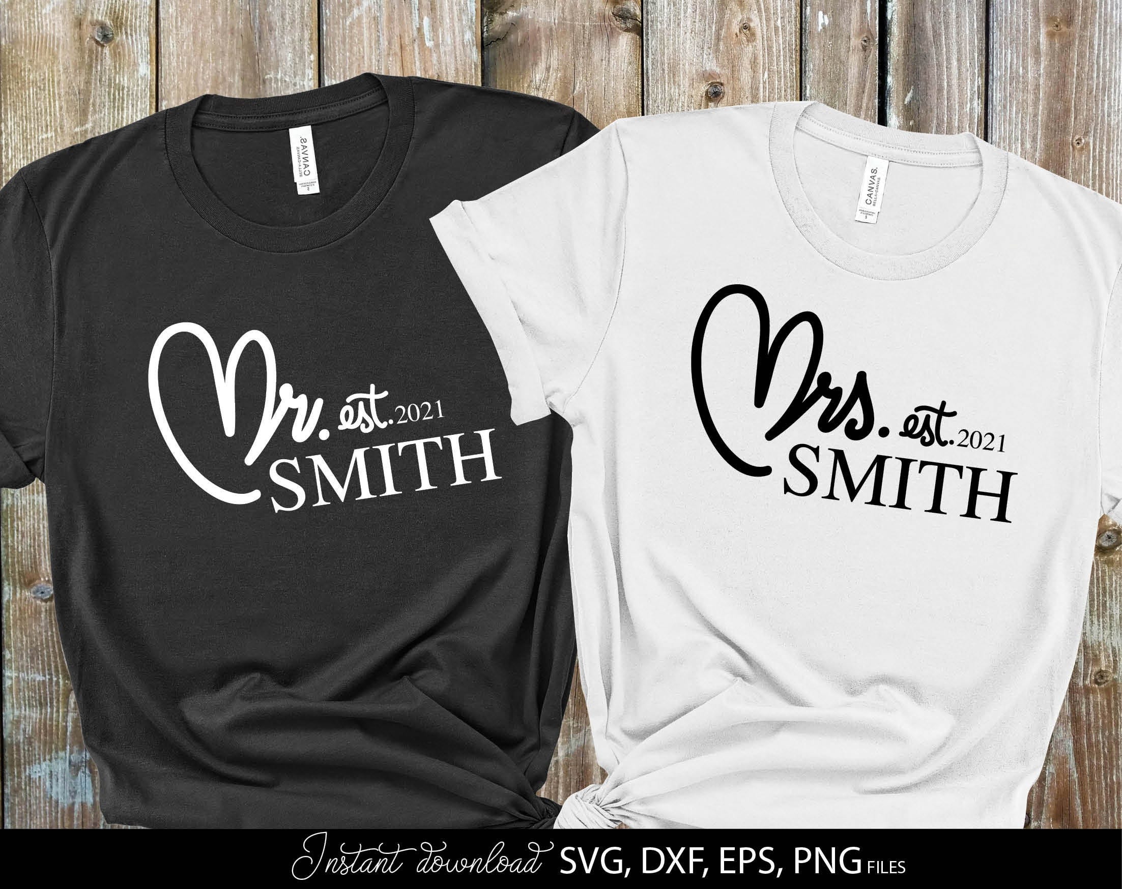 Mr and Mrs SVG | Mr and Mrs Sign SVG | Wedding Shirt SVG | Just Married svg | Engaged Ornament svg | Marriage | Cut Files Cricut, Silhouette