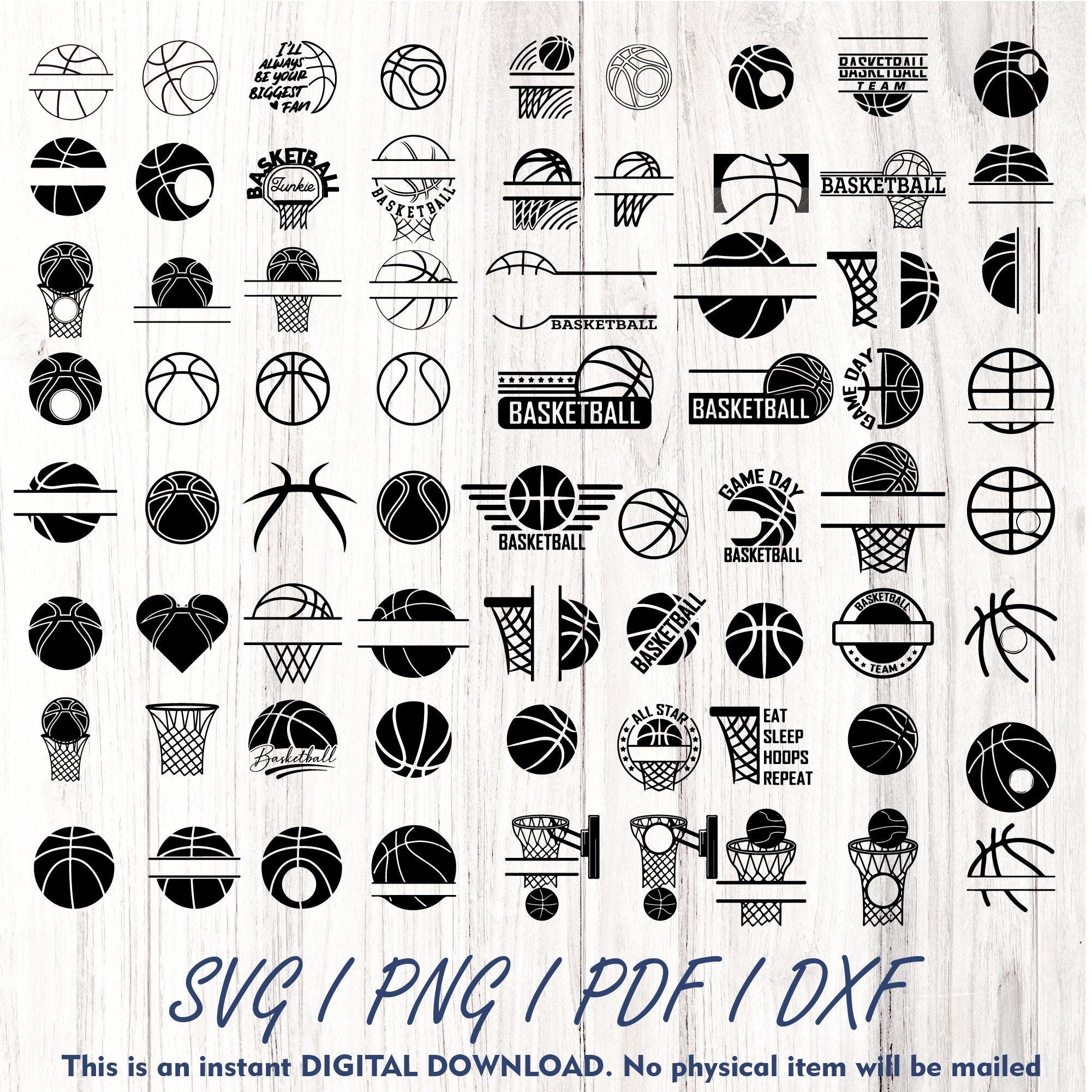 Basketball monogram SVG PNG bundle, Team Logo, Cricut Files, Silhouette Files, Cut Files, PNG Files for Silhouette, Cricut, Cutting Plotter