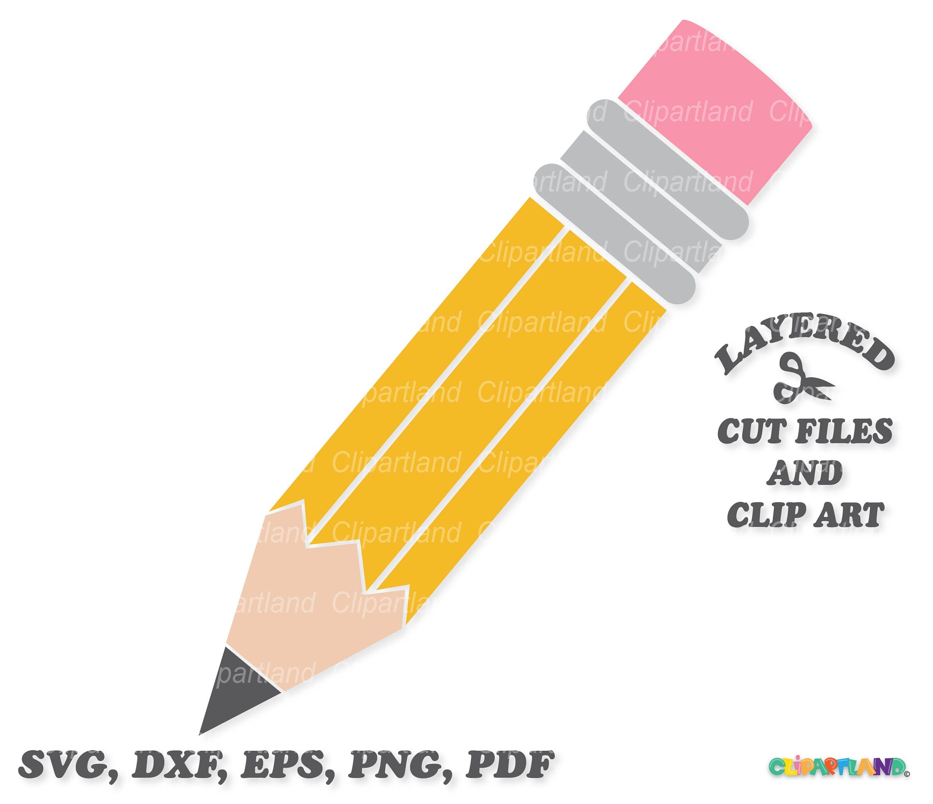 INSTANT Download. School yellow pencil  svg cut file and clip art. Personal and commercial use. P_1.