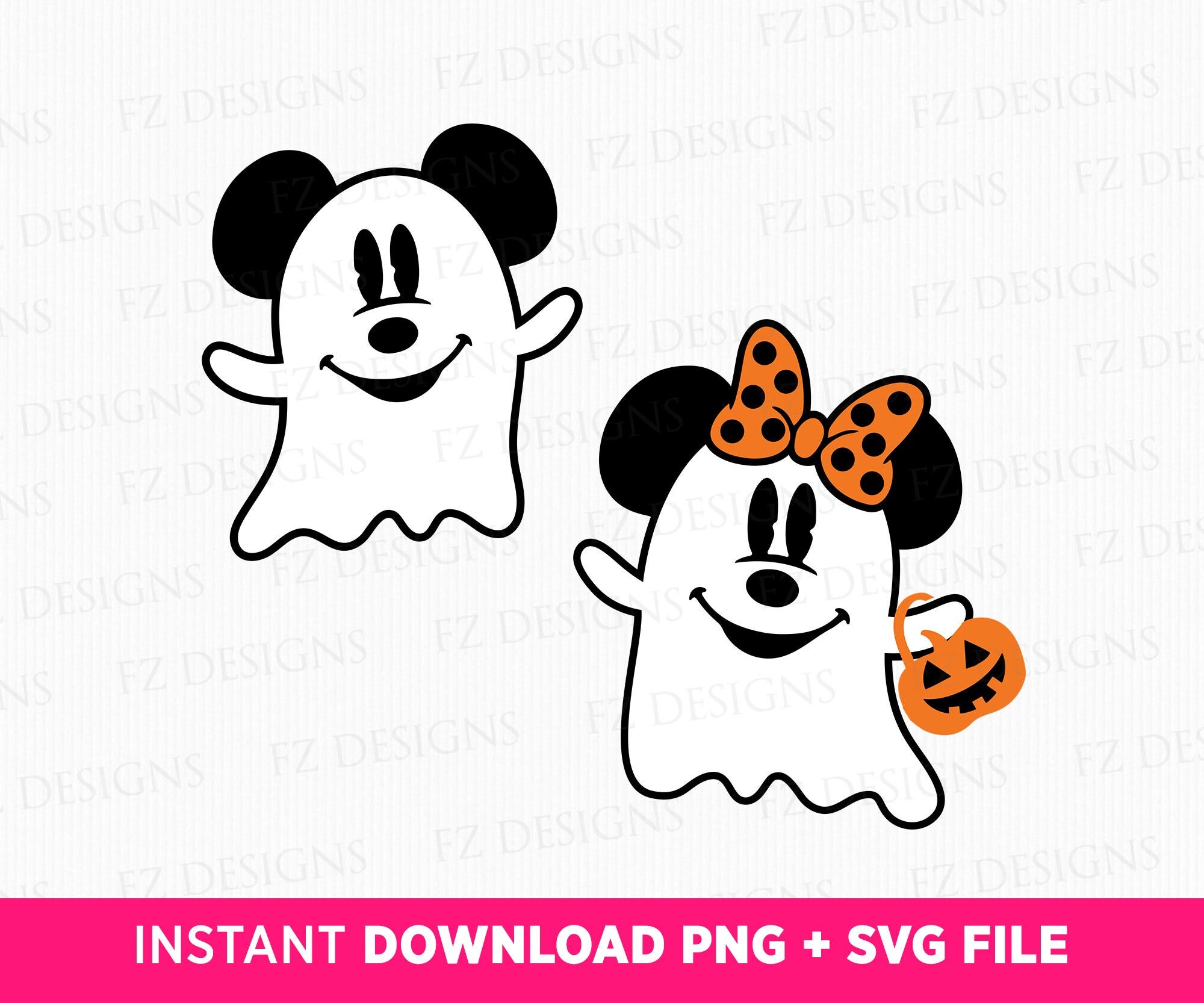 Happy Halloween Svg, Ghost Mouse Couple Svg, Mouse and Friend Svg, Trick or Treat, Boo Svg, Cute Ghosts Svg, Png Svg Files For Print