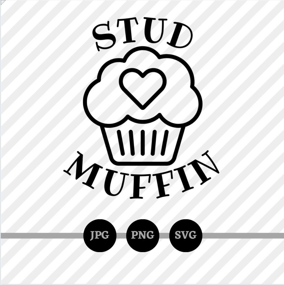 Stud Muffin, SVG, PNG, JPG, little boys, toddlers, Valentine