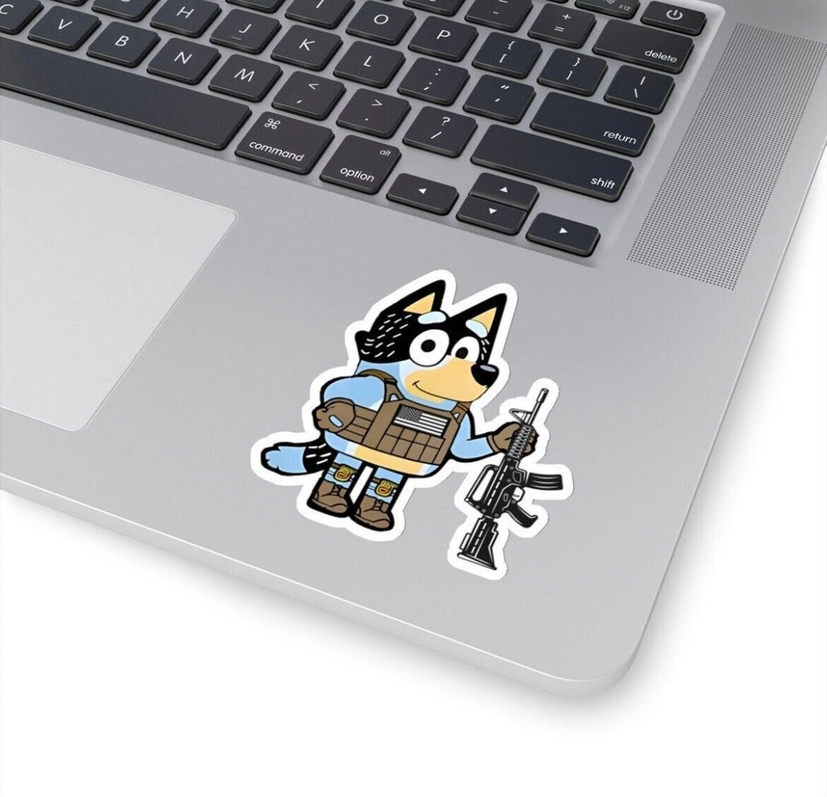 Tactical Dad - Bluey Stickers - One Piece Sticker - Bluey Dad - Military Dad - Bandit Bluey Sticker - Gift for Toddler Dad - Bandit Heeler